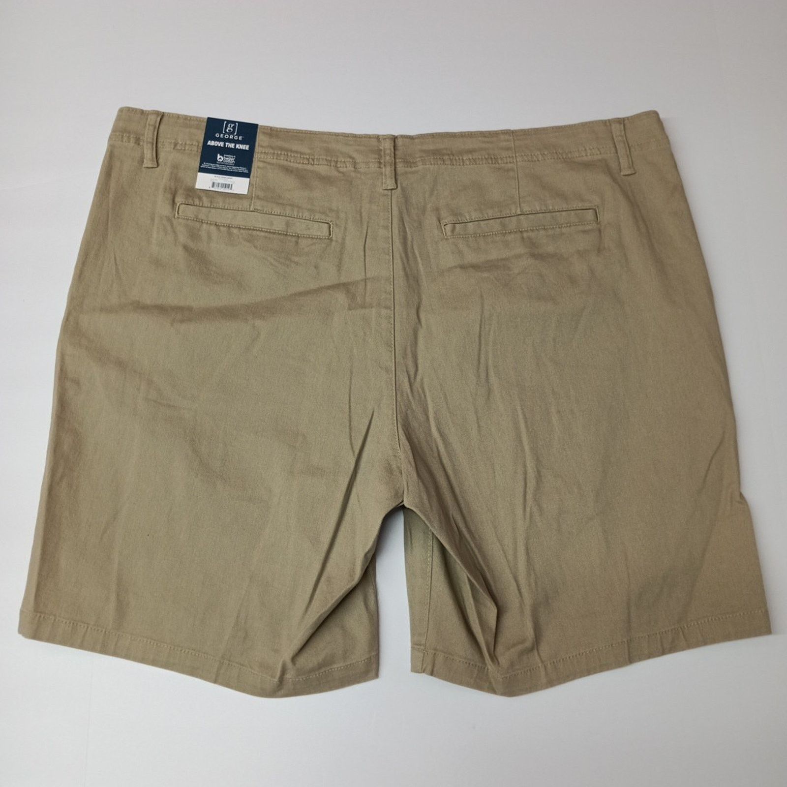 George George Twill Shorts Men's Size 42 Beige Flat Front 9" Inseam Size US 42 / EU 58 - 4 Thumbnail