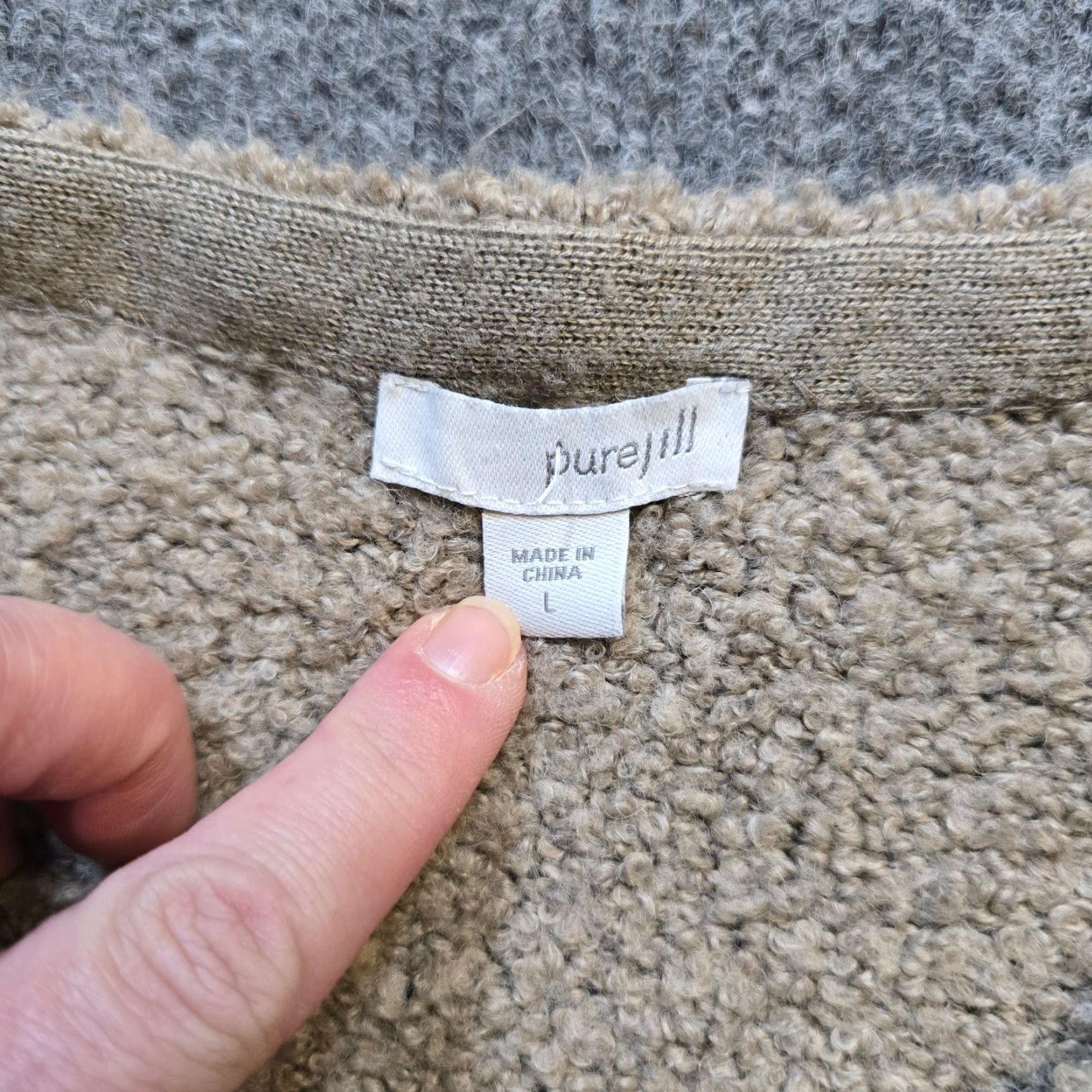 J. Jill J Jill Sweater Womens Size Large Beige Wool Fuzzy Long Round Neck Sleeve Comfort Knit Pullover Casual Vintage: No (adapt to rules) Size L / US 10 / IT 46 - 3 Thumbnail