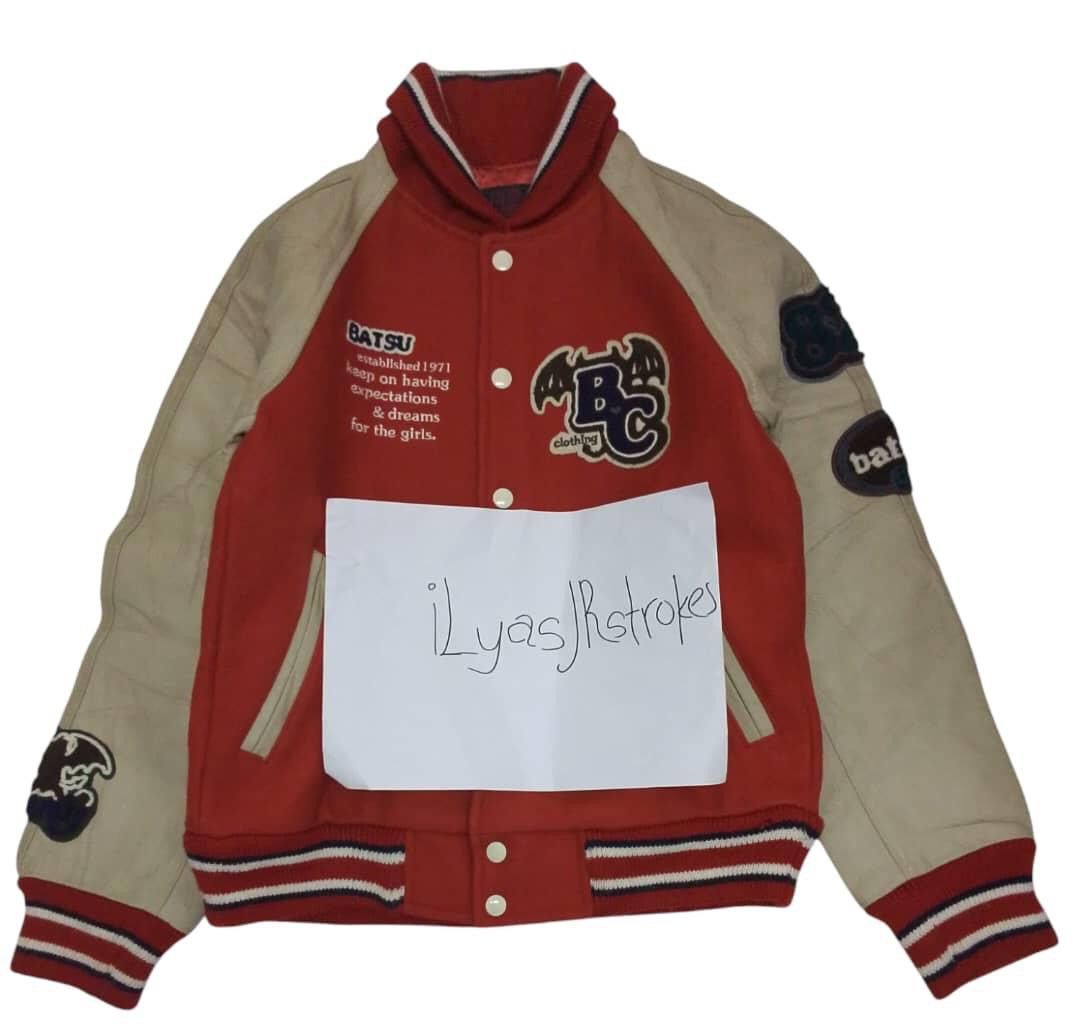 Japanese Brand Vintage 90’s Bat-Su Club Skull Devil Varsity Jacket Rare Size US M / EU 48-50 / 2 - 10 Thumbnail