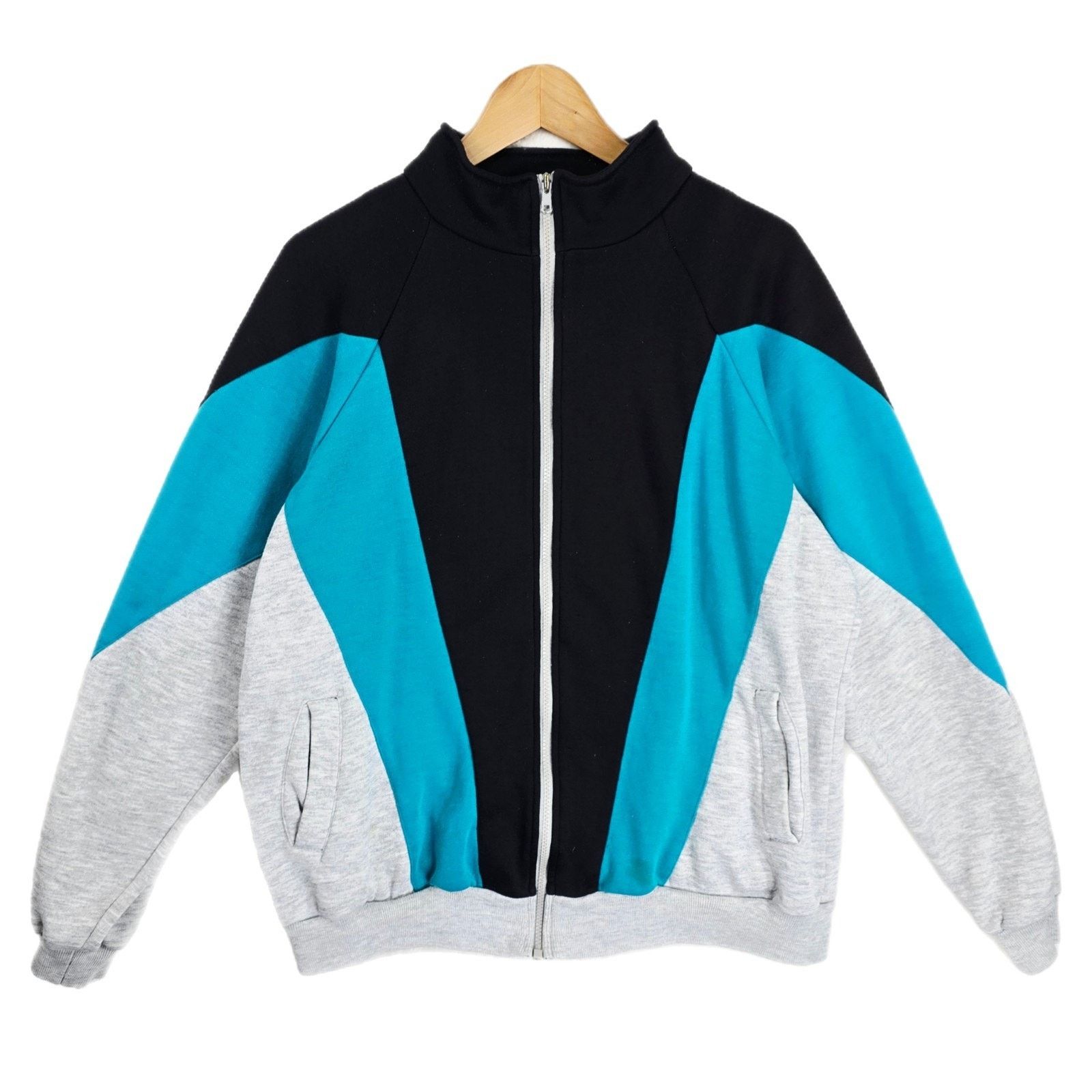 Other Vintage Track Jacket Mens Large Zip Up Sweatshirt Gray Black Size US L / EU 52-54 / 3 - 1 Thumbnail