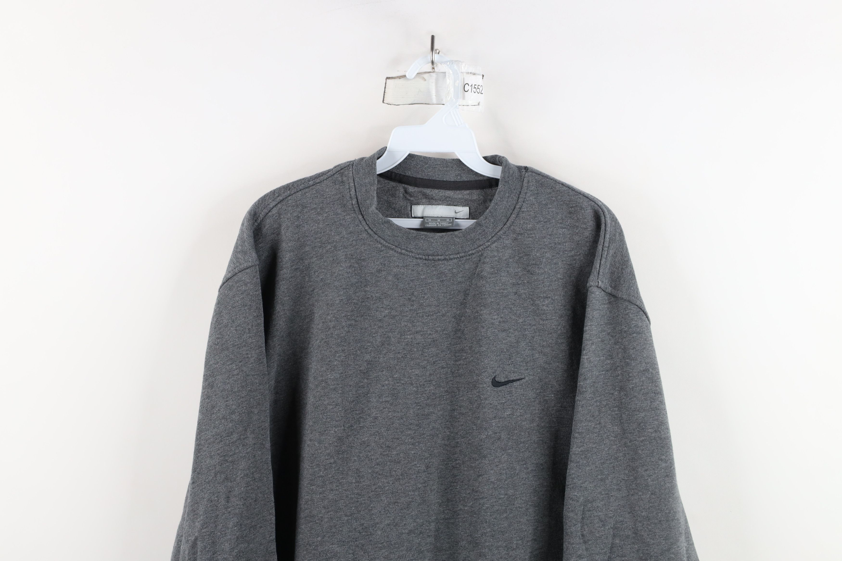 Nike × Vintage Vintage 90s Y2K Nike Scott Mini Swoosh Sweatshirt Gray Size US M / EU 48-50 / 2 - 2 Thumbnail