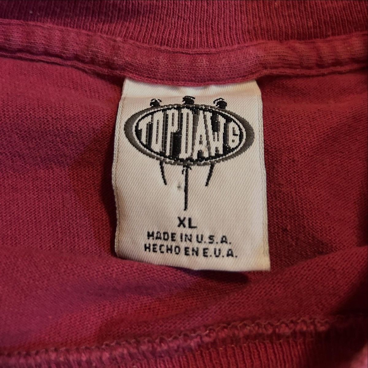 Top Dawg Entertainment 1995 Top Dawg Graphic Hip Hop Baggy Streetwear Burgundy Tee Size US XL / EU 56 / 4 - 6 Thumbnail
