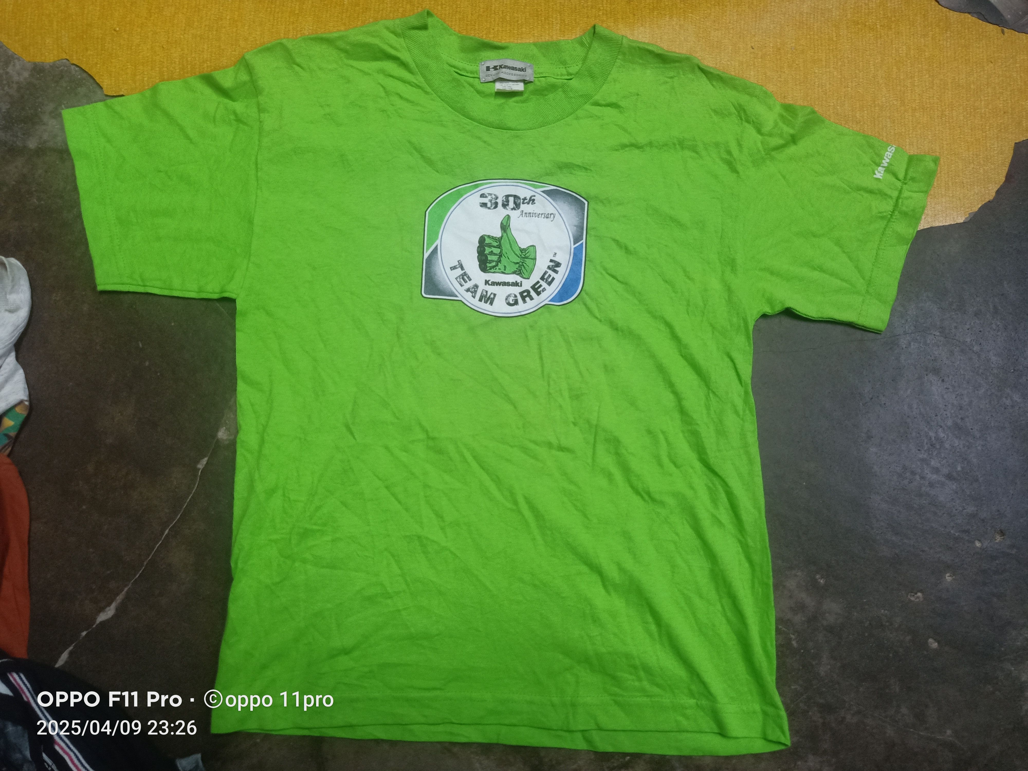 Other × Vintage Kawasaki Men Tee Shirt 30Anniversary Team Green Size US L / EU 52-54 / 3 - 1 Thumbnail