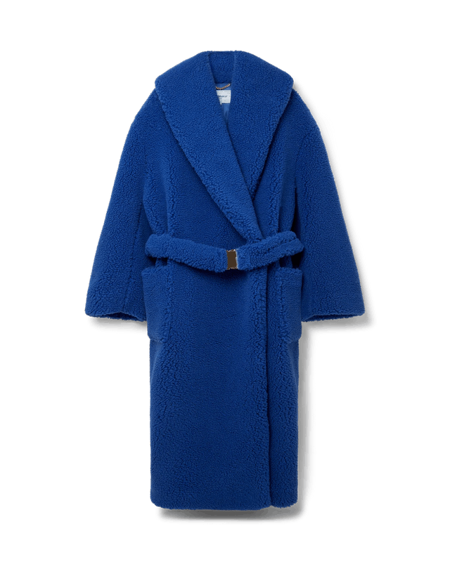 Casablanca o1mle0126 Recycled Polyester Shearling Coat in Blue Size US M / EU 48-50 / 2 - 1 Thumbnail