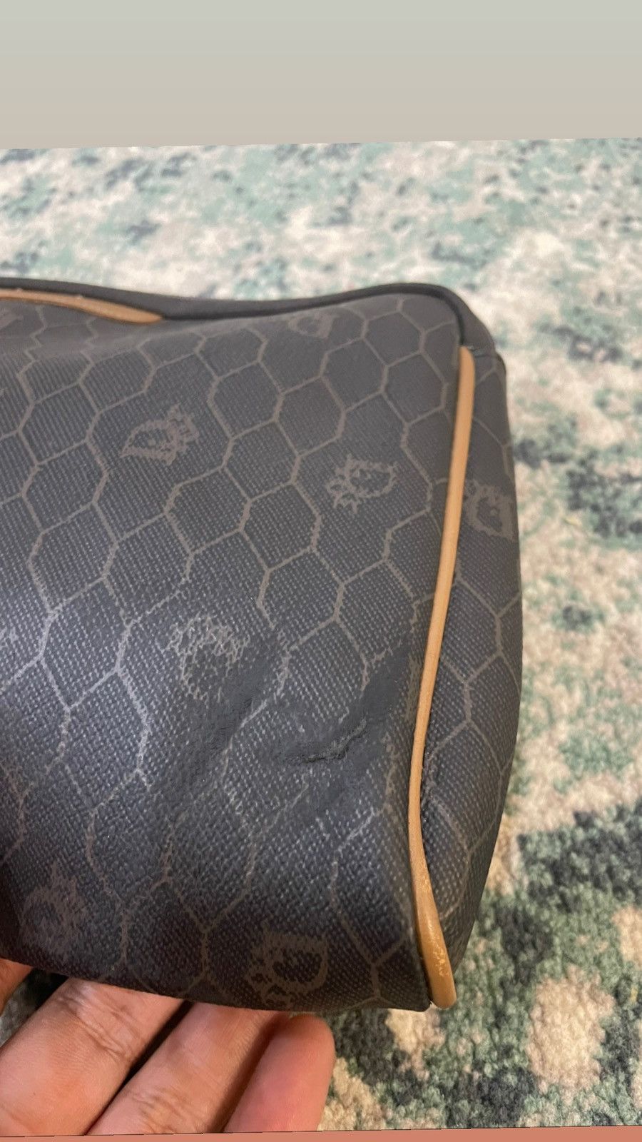 Dior 1990 - Dior Honey Comb Monogram Leather Clutch Bag Size ONE SIZE - 6 Thumbnail