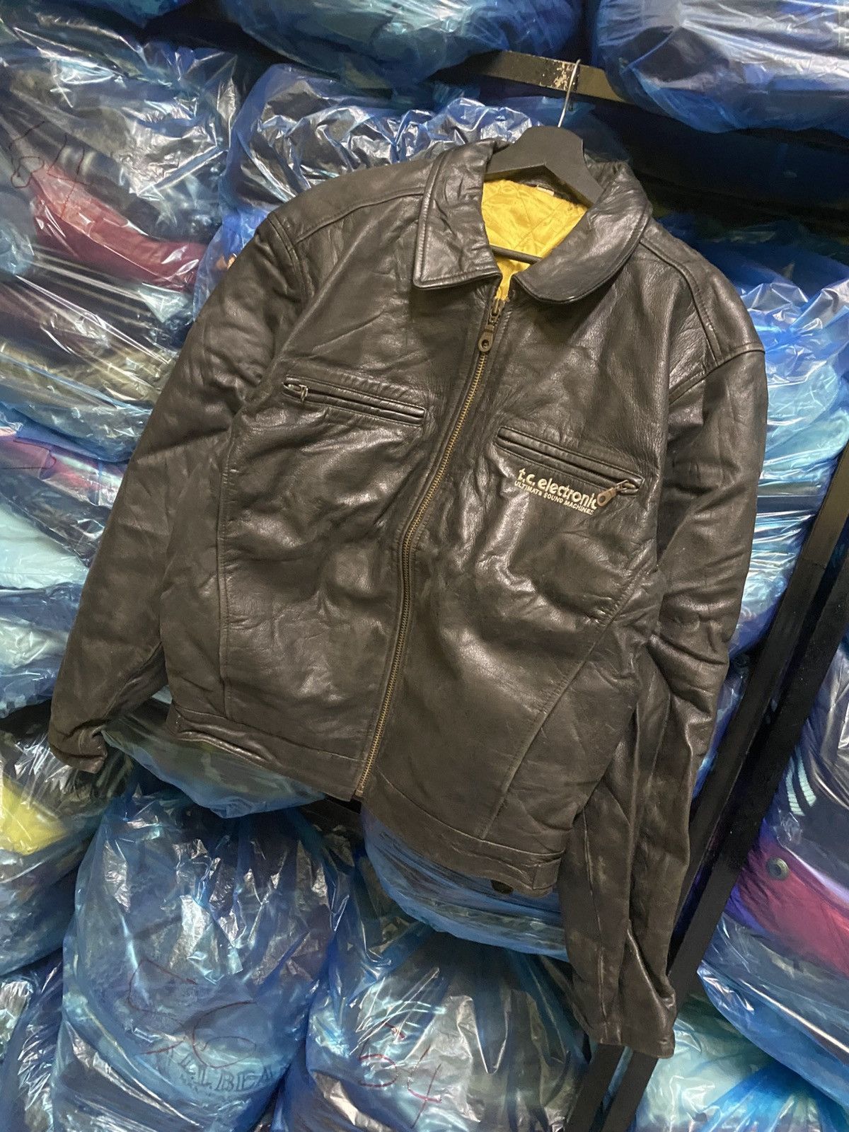 Other Vintage t.c electronic FORCE Real Leather Jacket Embroidered Size US M / EU 48-50 / 2 - 5 Thumbnail