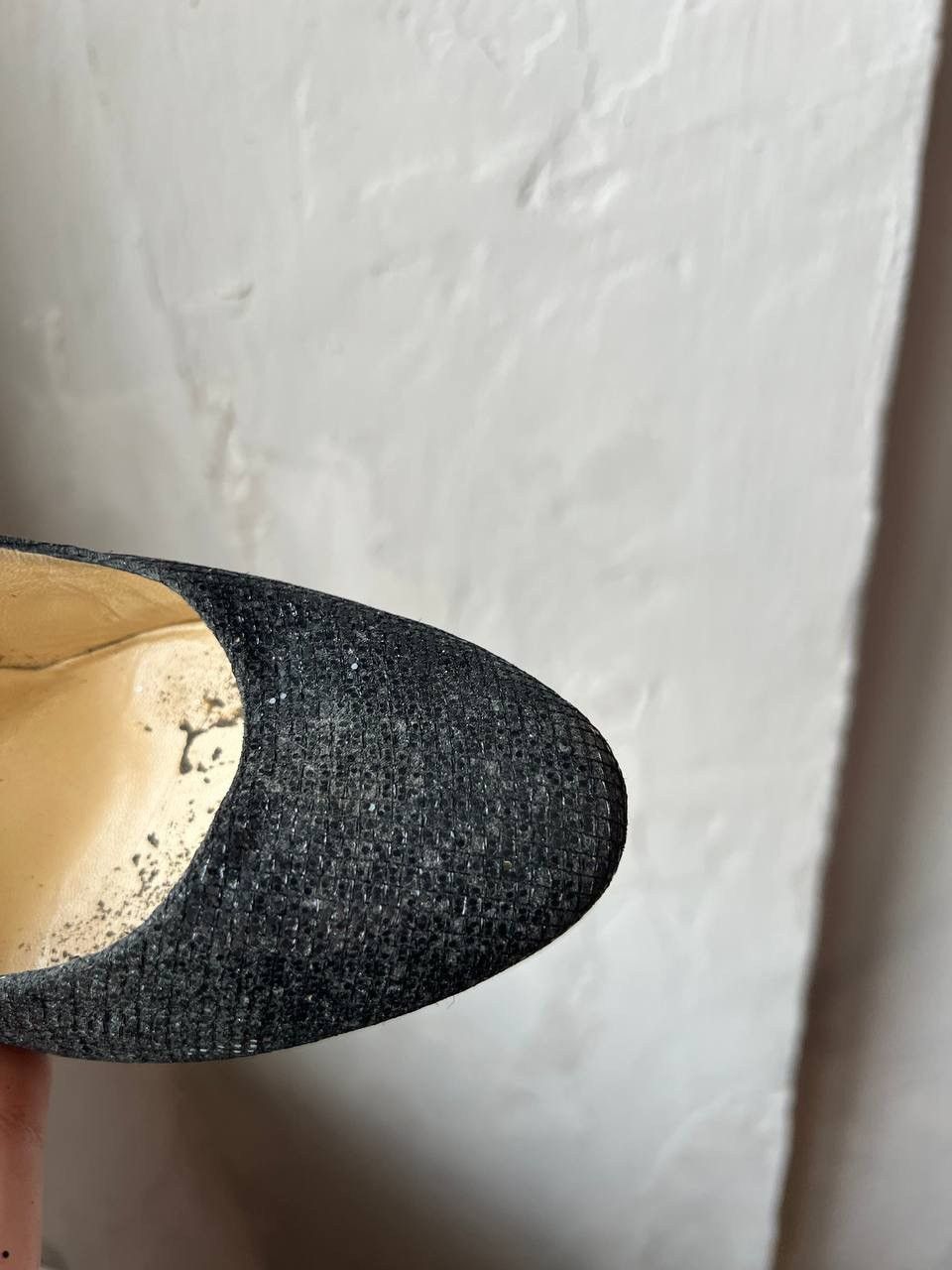Jimmy Choo JIMMY CHOO LONDON BLACK GLITTER LOVE POINTED PUMPS HEELS 40 Size US 10 / IT 40 - 10 Thumbnail