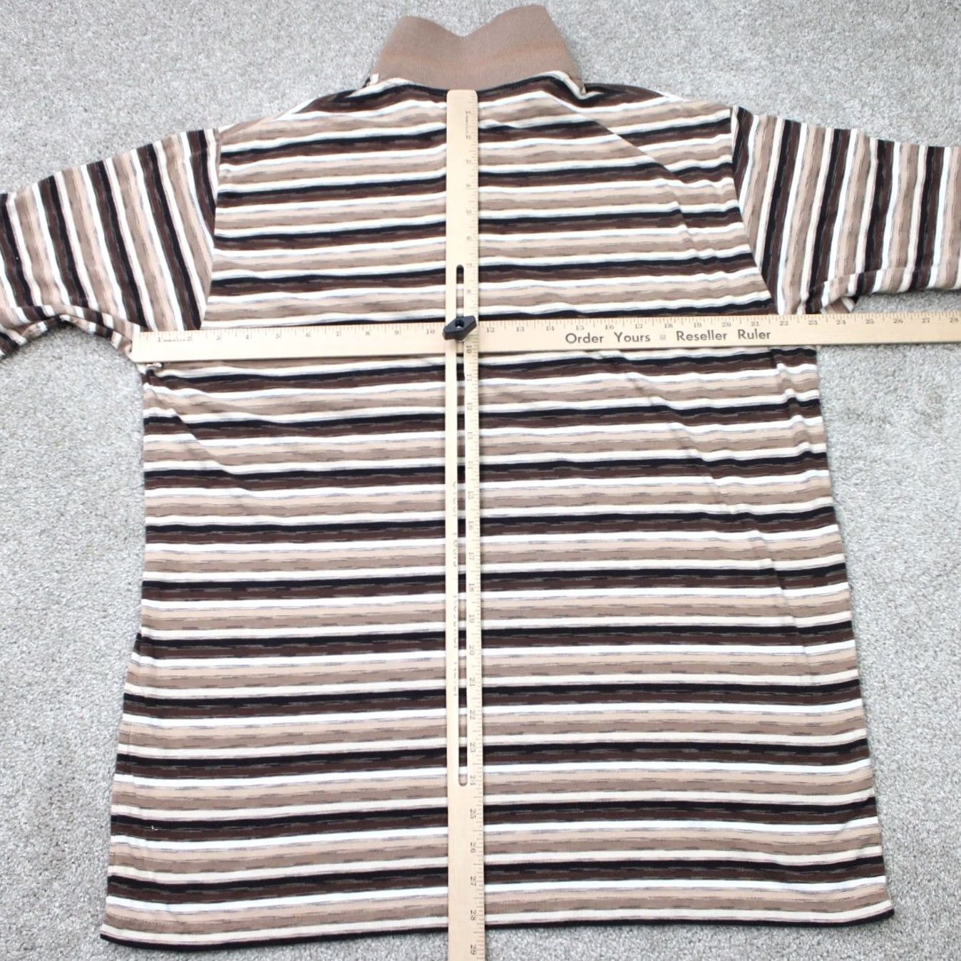 Vintage VINTAGE Classics by Palmland Polo Shirt Men XL Brown/Beige Striped Short Sleeve Pullover Size US XL / EU 56 / 4 - 7 Thumbnail