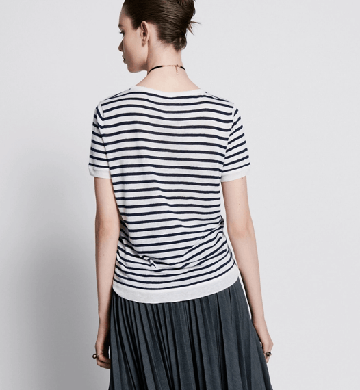 Dior o1w1db11225 424S64 Short-Sleeved Sweater in Navy Blue/White Size L / US 10 / IT 46 - 5 Thumbnail