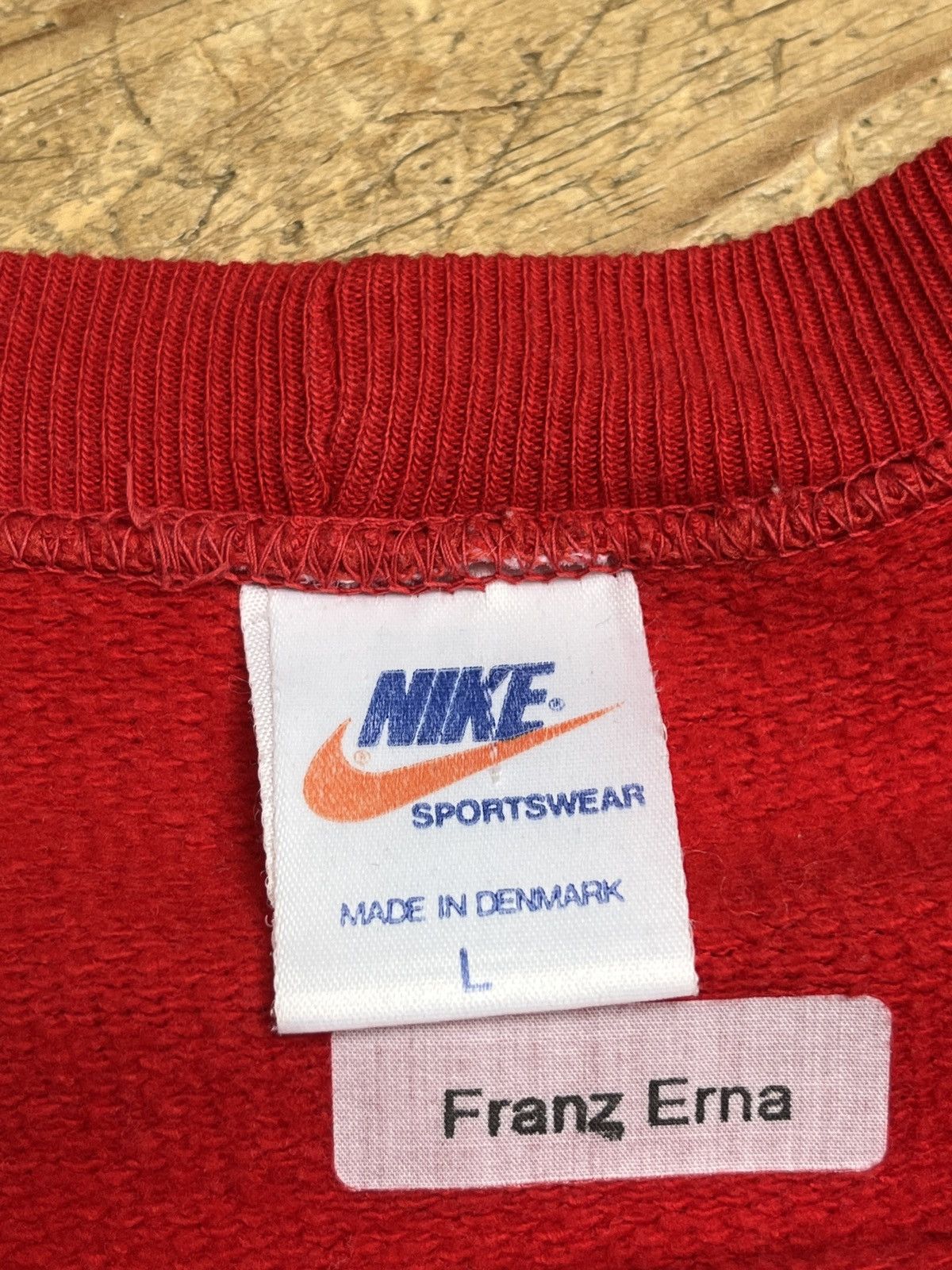 Nike × Vintage Vintage Nike red sweatshirt swoosh Size US M / EU 48-50 / 2 - 6 Thumbnail