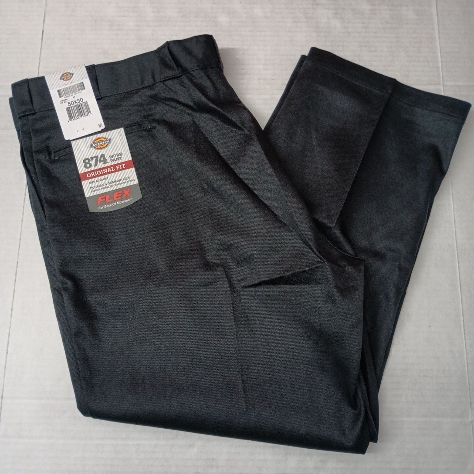 Dickies Dickies 874 Work Pants Men's 50x30 Black Original Fit Flex Size US 44 / EU 60 - 1 Thumbnail