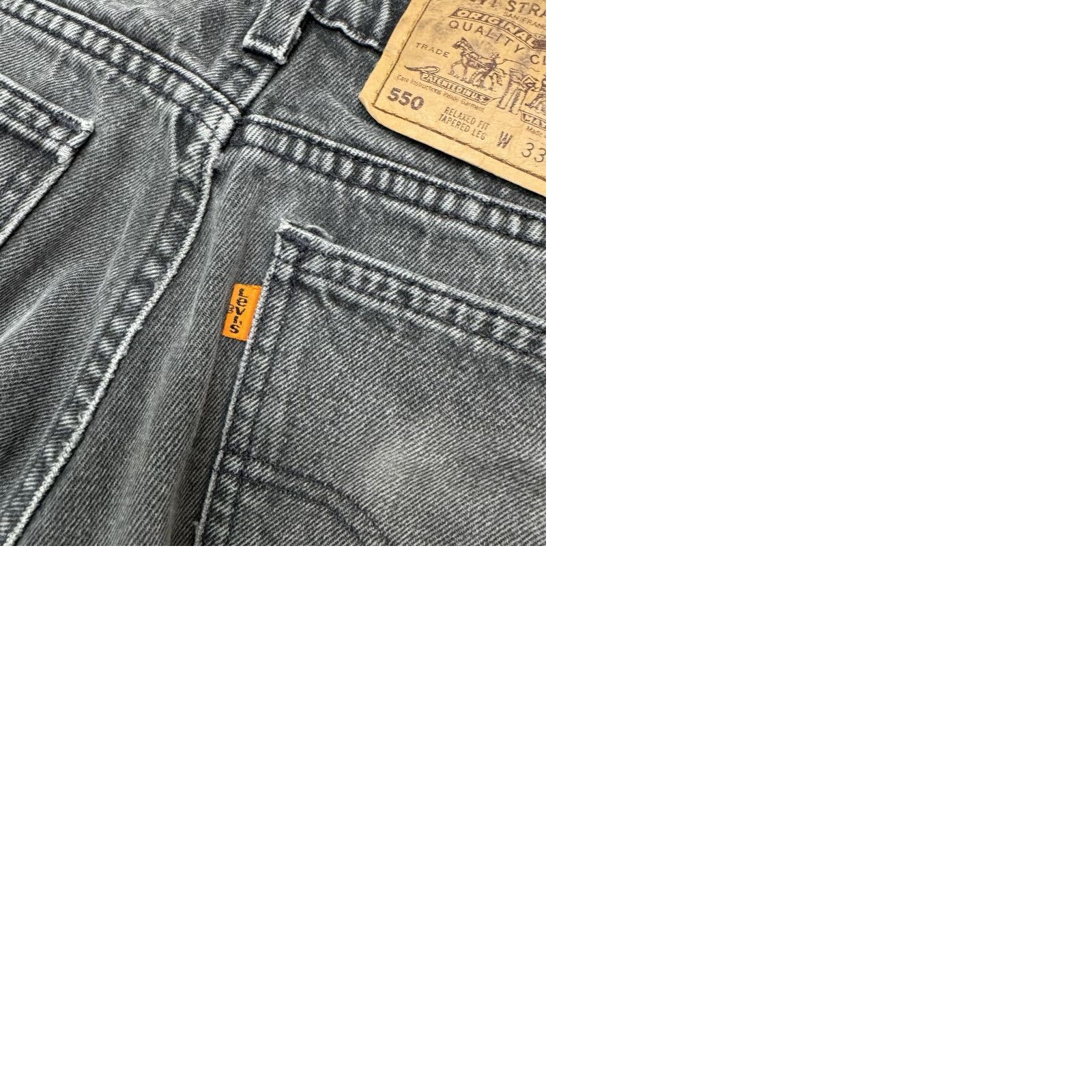 Levi's VINTAGE 90s LEVI'S 505 Mens Jeans 33X36 Black Made in the USA Denim Straight 1996 Size US 33 - 10 Thumbnail
