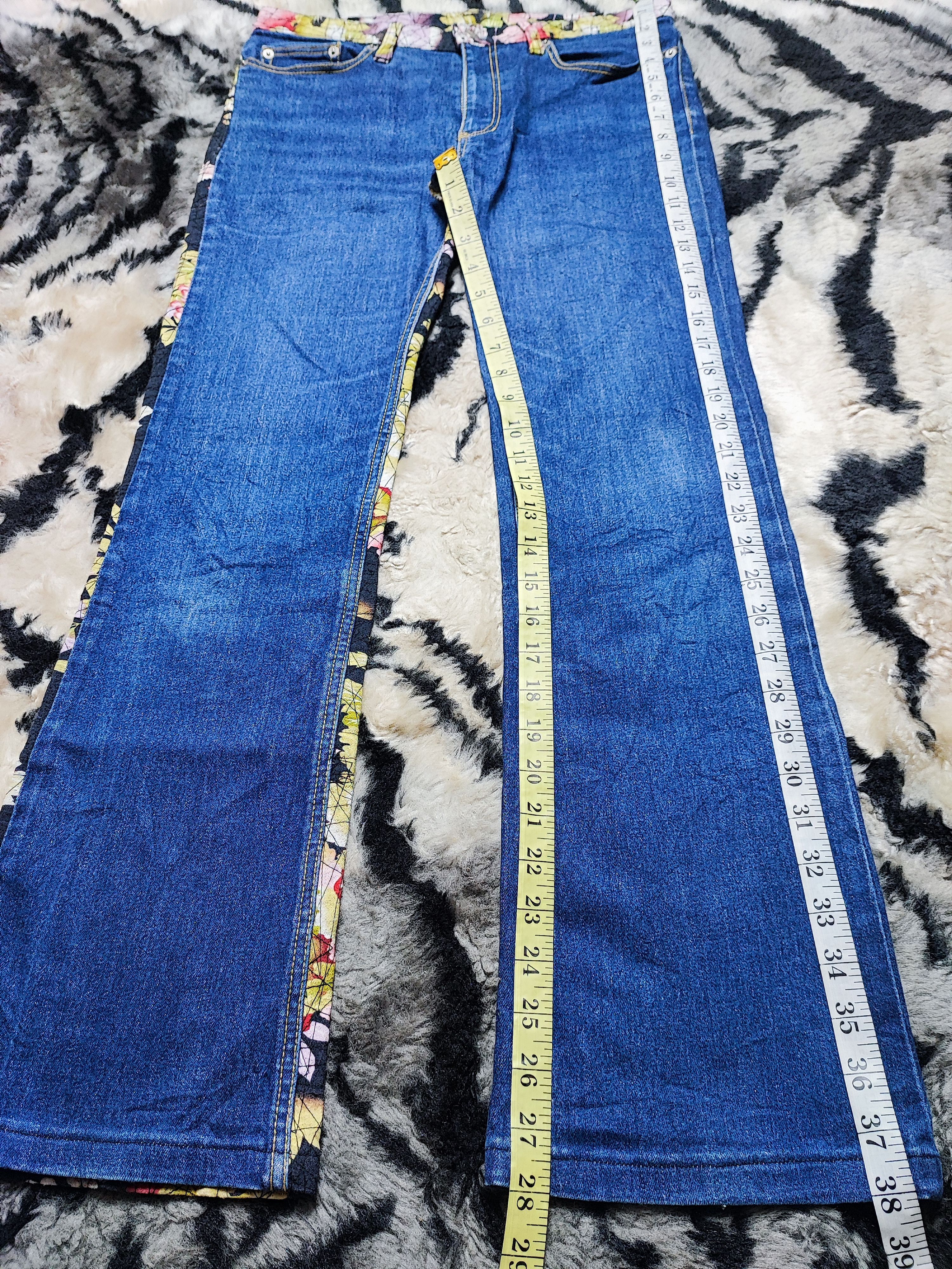 Japanese Brand Made In Japan Glamdy Flower Printed Denim Pants Size US 30 / EU 46 - 5 Thumbnail