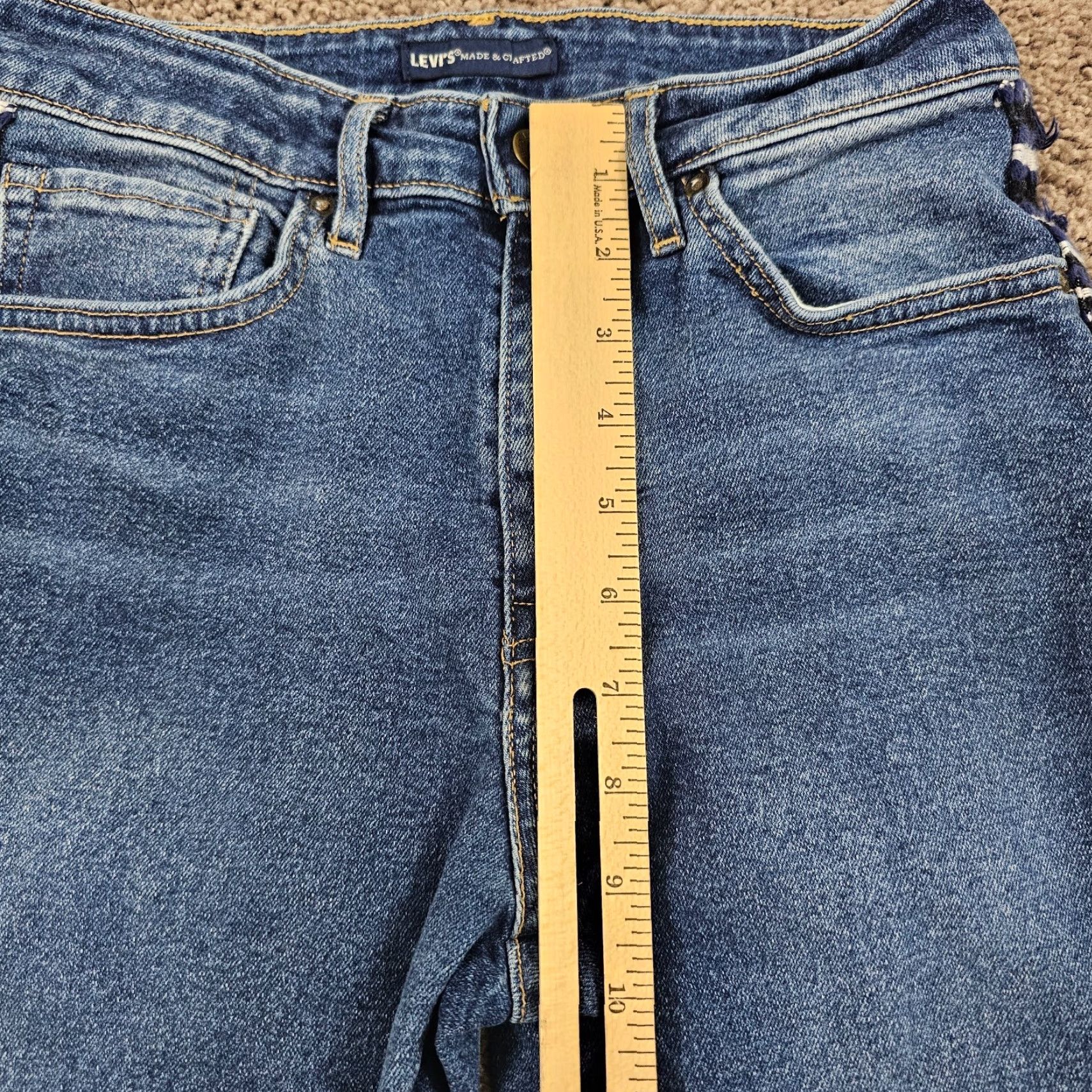 Levi's VINTAGE Levi's 721 Skinny Jeans Womens Regular Fit Stretch Denim 24x30 Blue 2010s Size 27" / US 4 / IT 40 - 4 Thumbnail