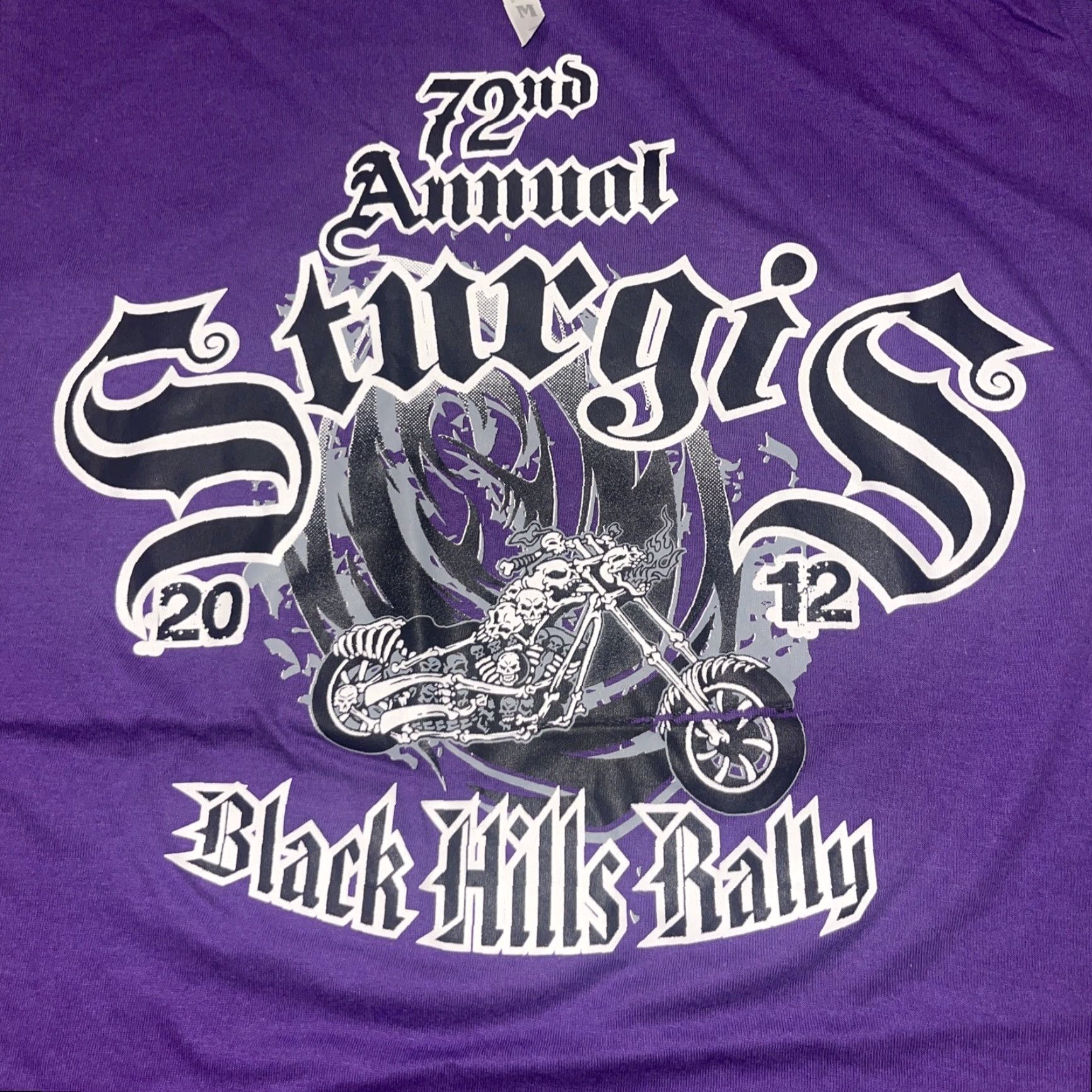 Vintage Sturgis Purple Shirt Womens Medium 72nd Black Hills Rally Motorcycle 2012 Graphic Print Logo Pullover Crew Neck Short Sleeve Exist Shirt Size M / US 6-8 / IT 42-44 - 2 Thumbnail