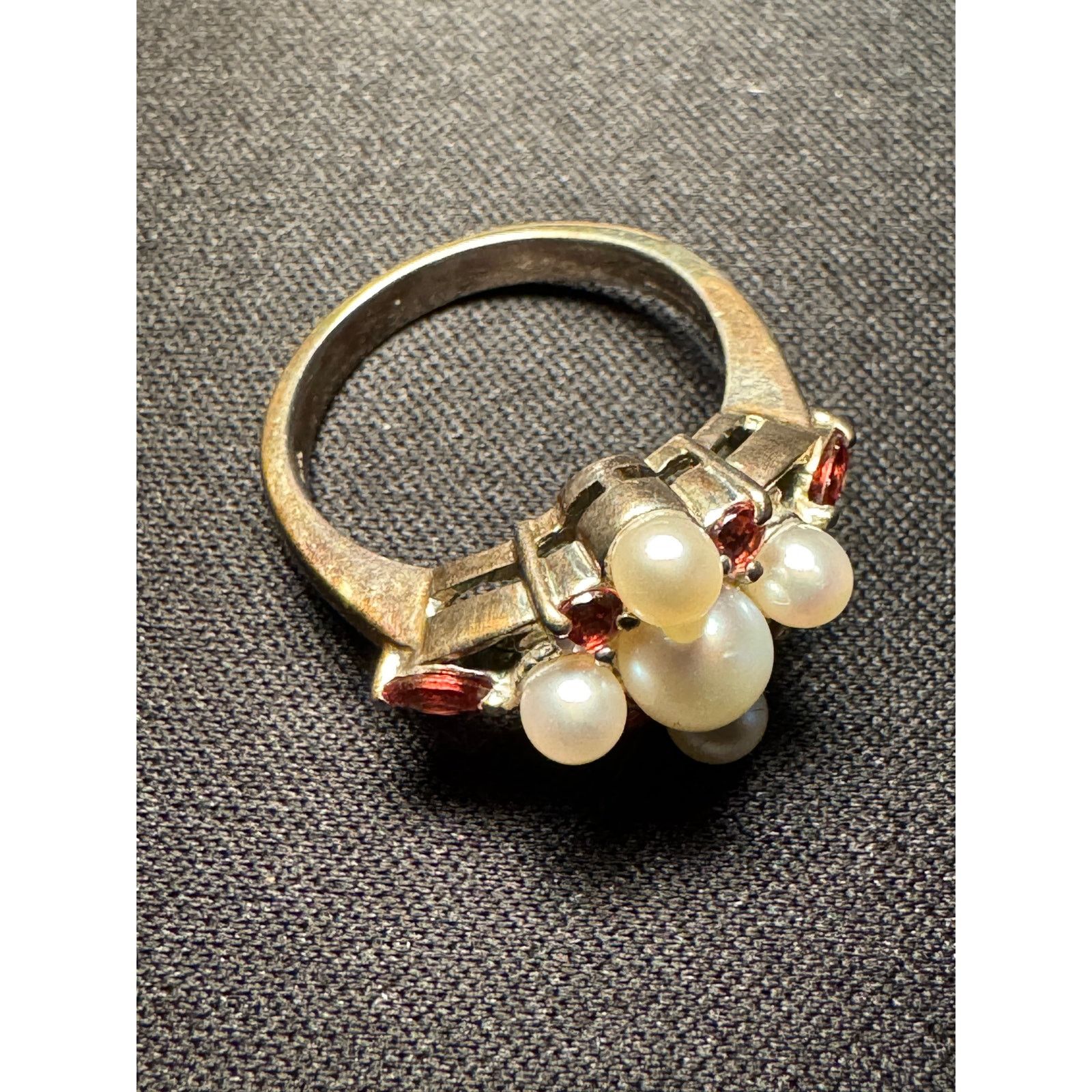 Other Vintage Sterling Silver Real Pearl Tourmaline Ring Size 7 Size ONE SIZE - 5 Thumbnail