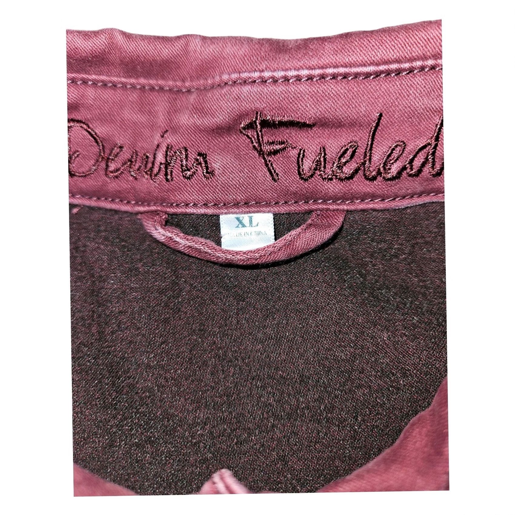 Denime Denim Fueled Jacket Teens XL Long Sleeve Red Denim Regular Casual Pockets Button Front Size XL / US 12-14 / IT 48-50 - 5 Thumbnail