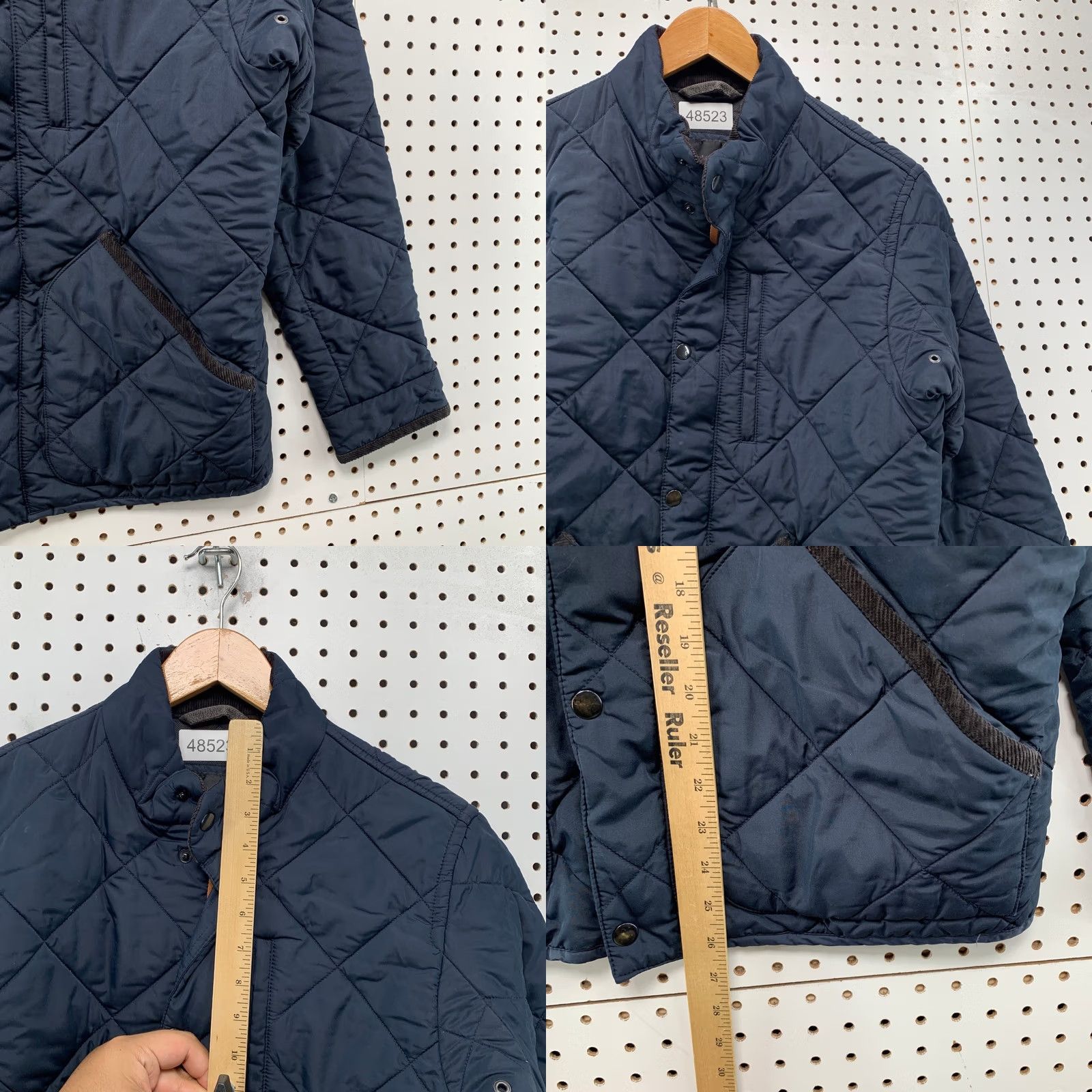 J.Crew J.Crew Quilted Jacket Mens Small Navy Blue Diamond Quilt Corduroy Trim Suffolk Size US S / EU 44-46 / 1 - 8 Thumbnail