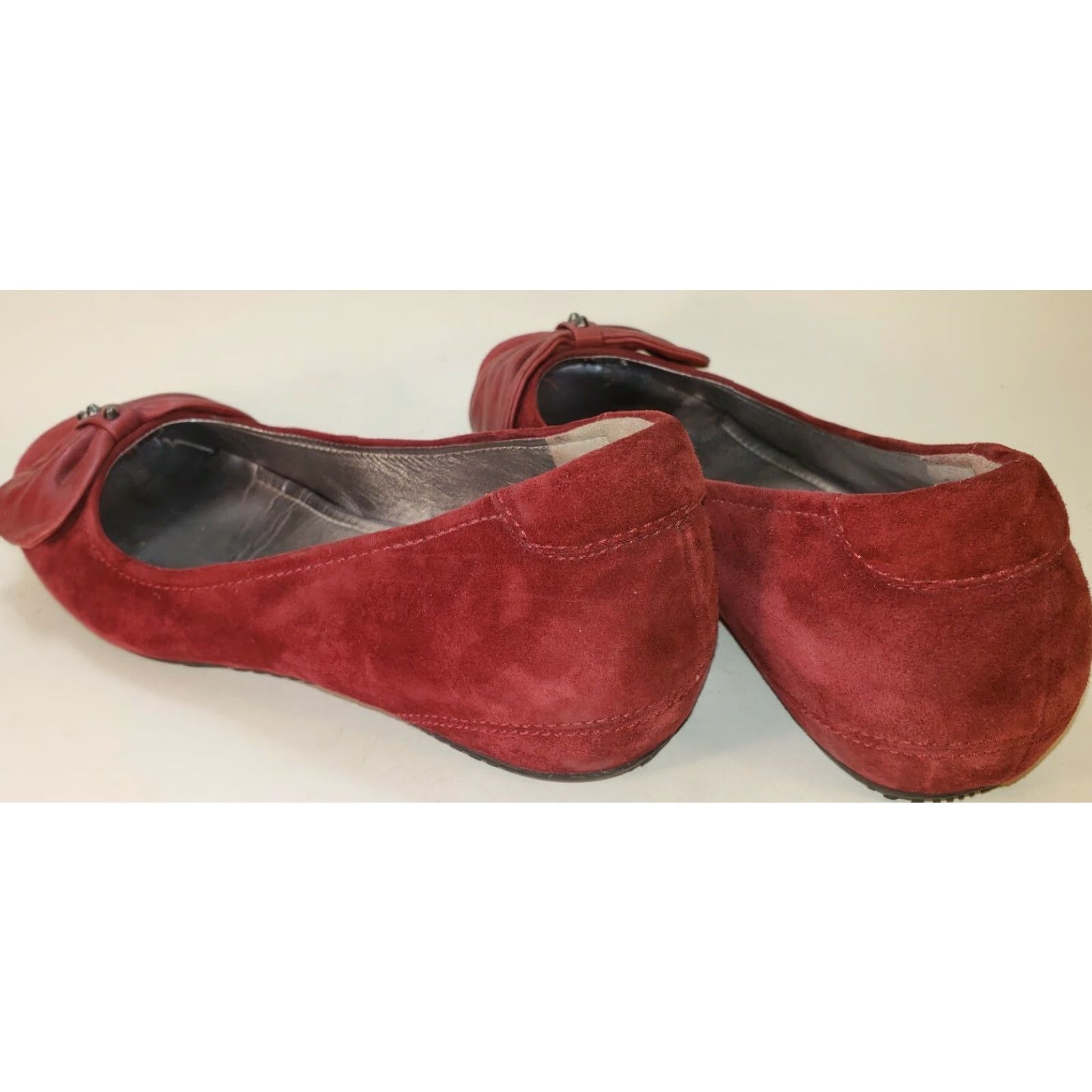 Ecco Ecco Bouillon Bow Red Suede Slip On Ballet Flats Womens 7.5 EU 38 Size US 8 / IT 38 - 4 Thumbnail