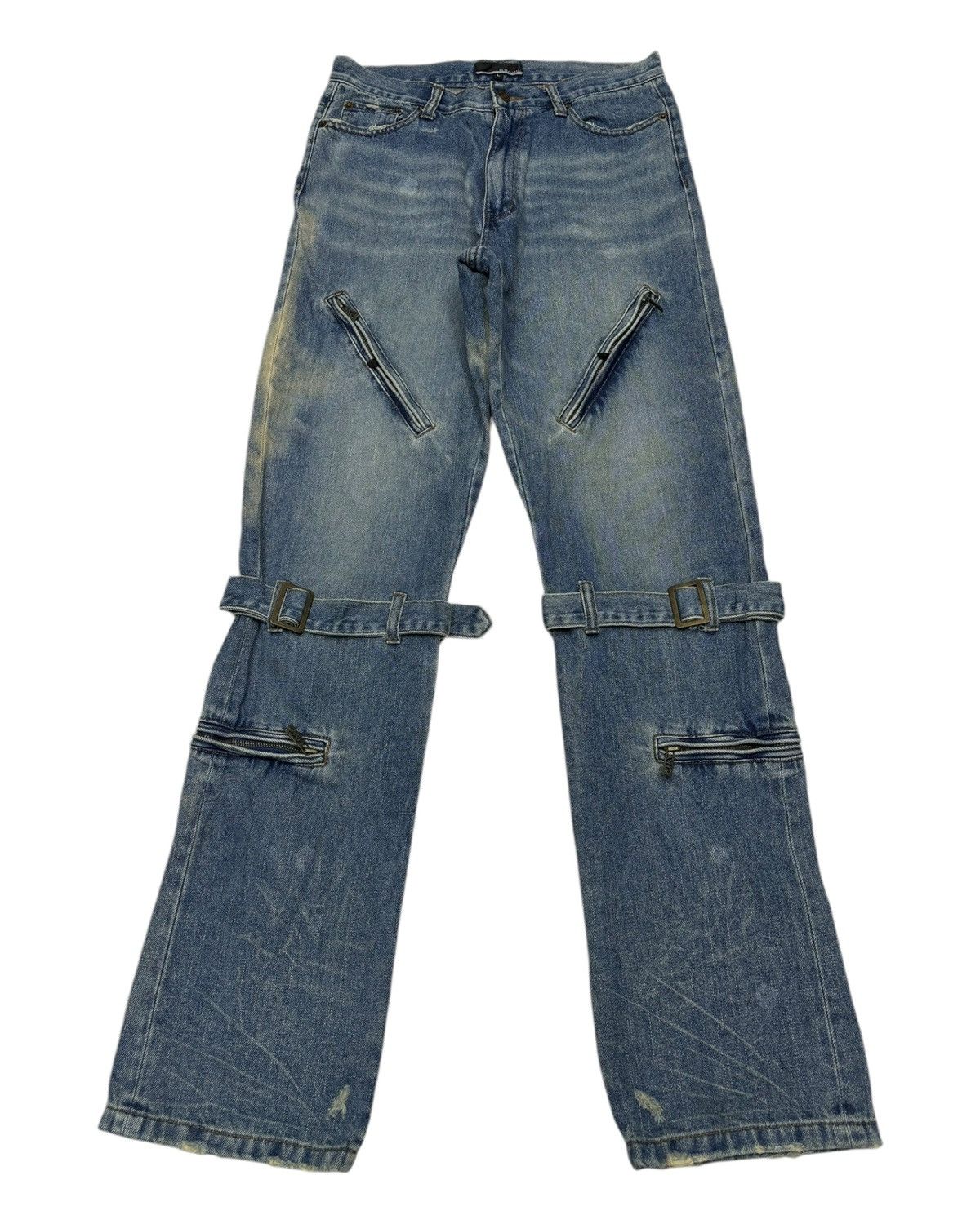 In The Attic SICK🔥IN THE ATTIC PUNK PARACHUTE BONDAGE JEANS Size US 30 / EU 46 - 2 Thumbnail