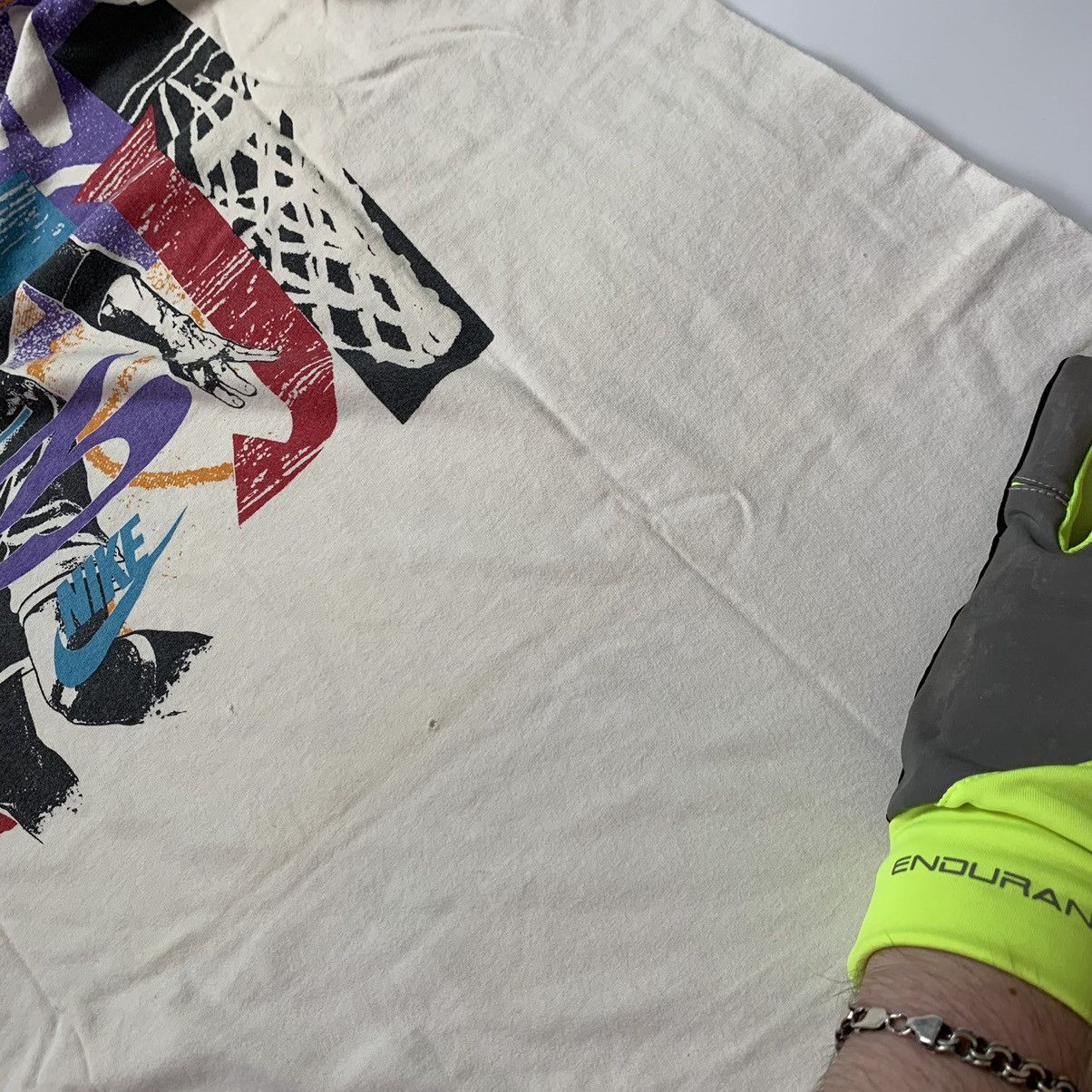 Jordan Brand Rare vintage tee Nike x Jordan Big Logo 1990 Size US XL / EU 56 / 4 - 4 Thumbnail