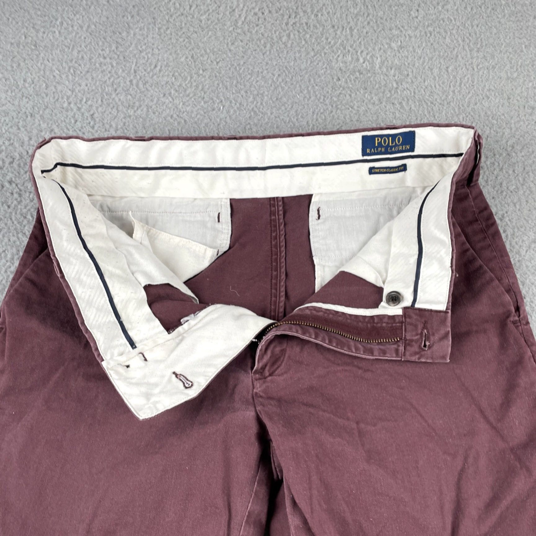 Polo Ralph Lauren VINTAGE Polo Ralph Lauren Stretch Classic Fit Pants Maroon Trousers 31w 25.5L Mens Chino Straight Easy Care Size US S / EU 44-46 / 1 - 6 Thumbnail