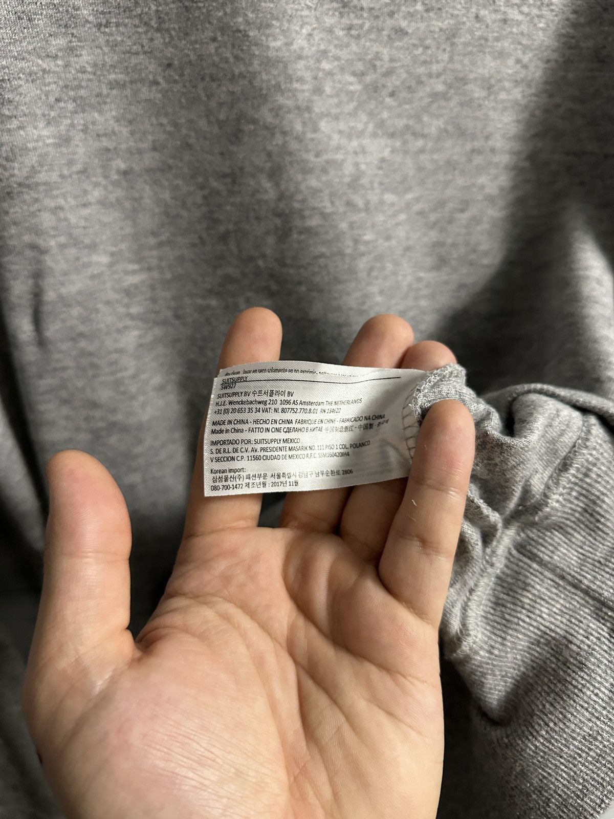 Suitsupply Luxury Sweatshirt Suitsupply Size M Color Grey Size US M / EU 48-50 / 2 - 8 Thumbnail