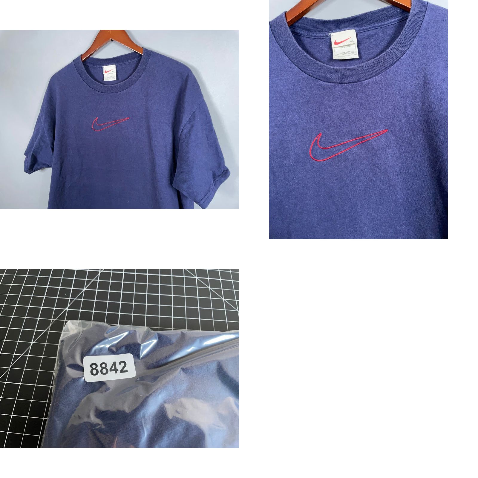 Nike VINTAGE Nike Embroidered Swoosh T-Shirt Adult XL Dark Blue Men’s T-Shirt 90s Hipster Retro Blue Size US XL / EU 56 / 4 - 8 Thumbnail