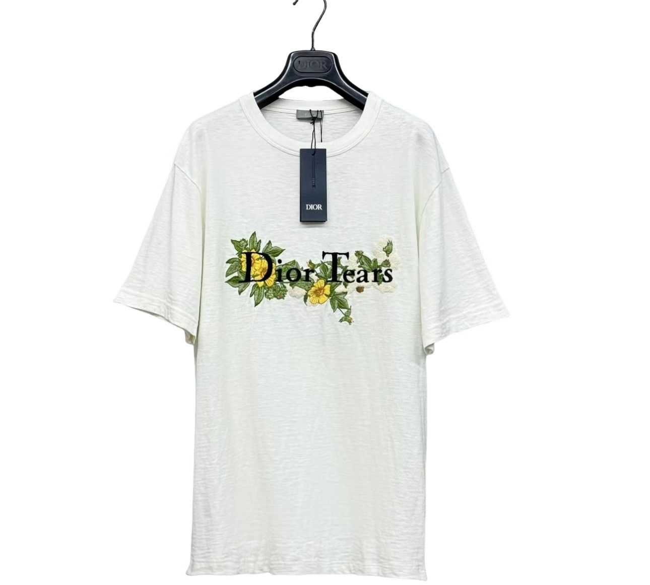 Dior Dior x Dior Tears Floral Embroidery Slub T-Shirt L Size US L / EU 52-54 / 3 - 1 Thumbnail