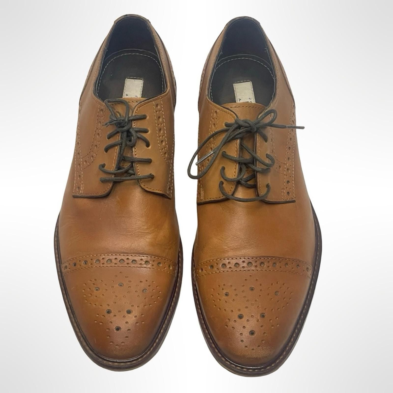 Joseph Abboud Joseph Abboud Brown Cap-toe Leather Men's Dress Shoes size 8 Size US 8 / EU 41 - 2 Thumbnail