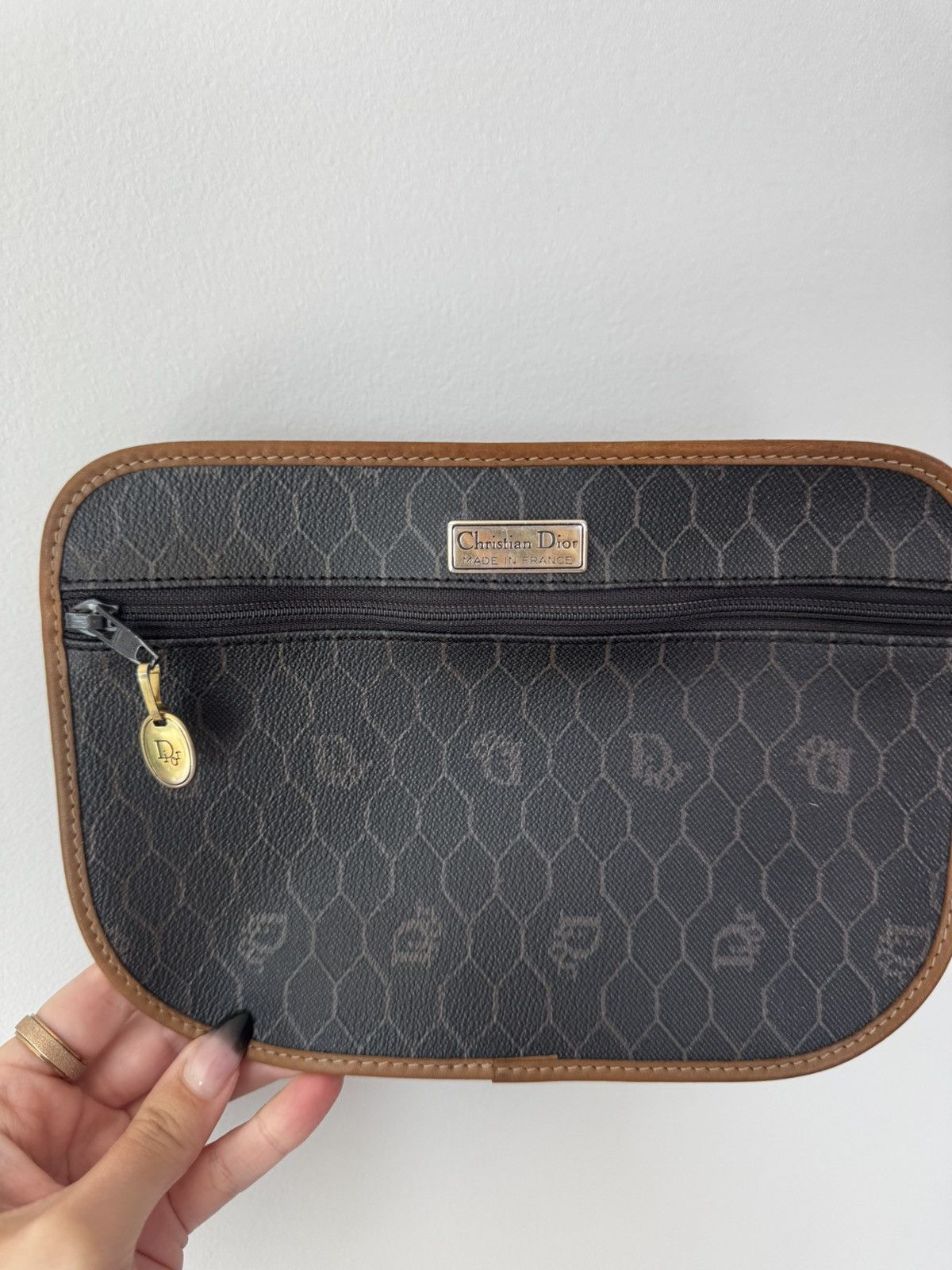 Christian Dior Monsieur Black Dior Honeycomb Coated Canvas Crossbody 1970’s Vintage Size ONE SIZE - 7 Thumbnail