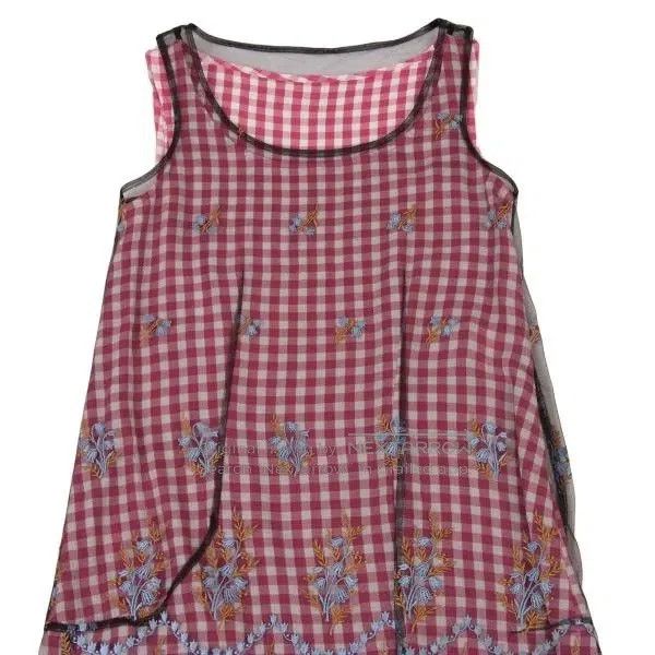Comme des Garcons Comme des Garcons Red vintage embroidered floral plaid dre Size S / US 4 / IT 40 - 4 Thumbnail