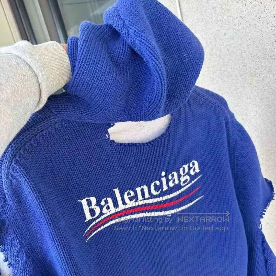 Balenciaga Balenciaga Distressed Layered Coke Sweater. Size XS / US 0-2 / IT 36-38 - 5 Thumbnail