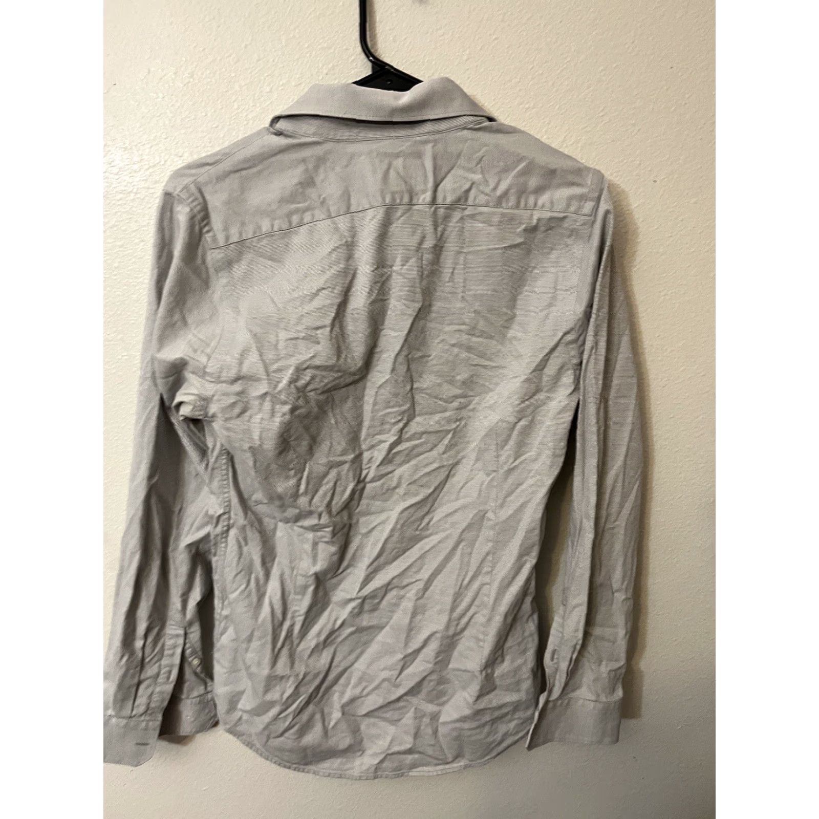Express EXPRESS Slim Button-Up Shirt Men's Size Small Gray Solid Long Sleeve Size US S / EU 44-46 / 1 - 2 Thumbnail