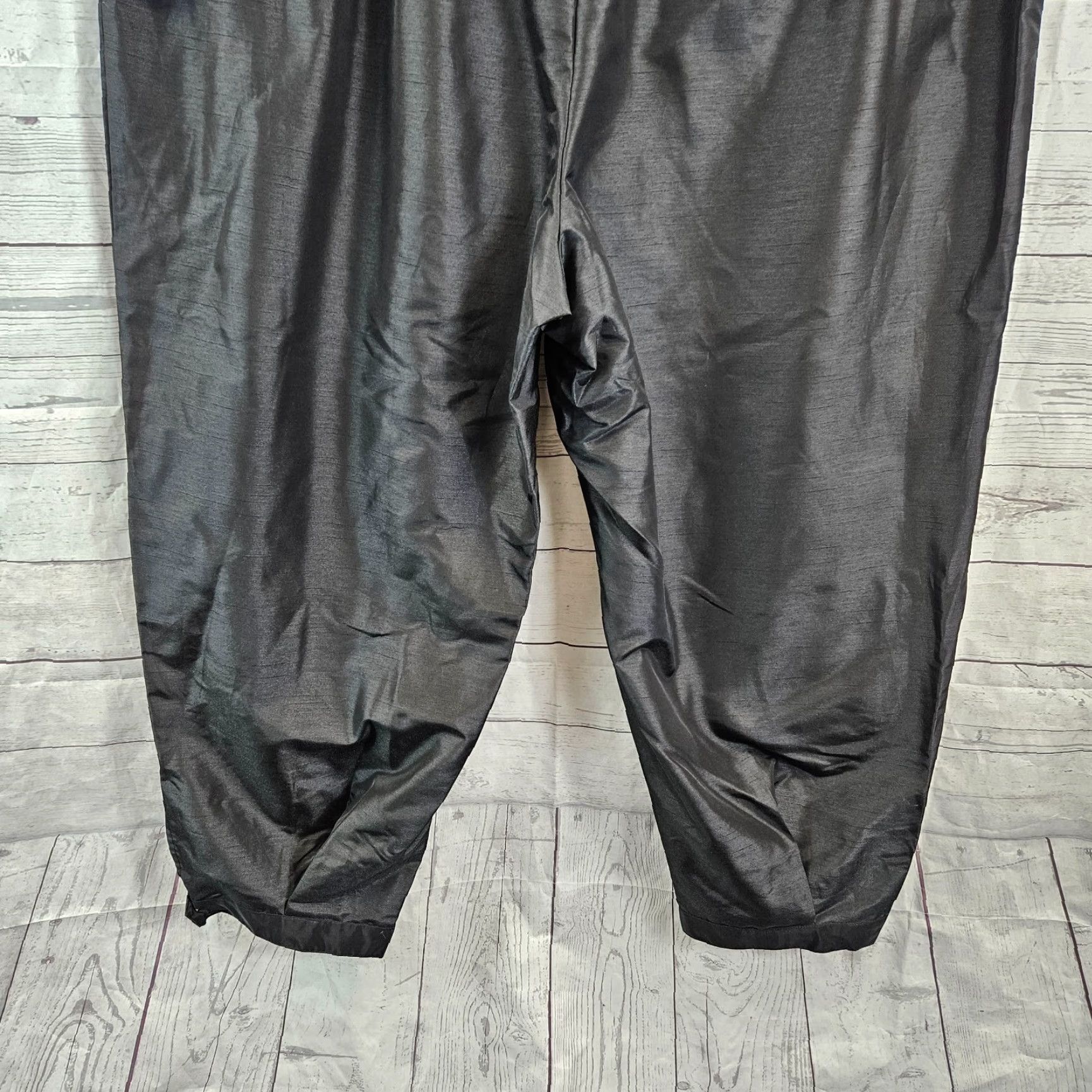 Vintage Kika Vargas Womens Pants Sz 3X Scallop Edge Pocket Tapered Solid Black Pull On Size 40" / US 18 - 7 Thumbnail