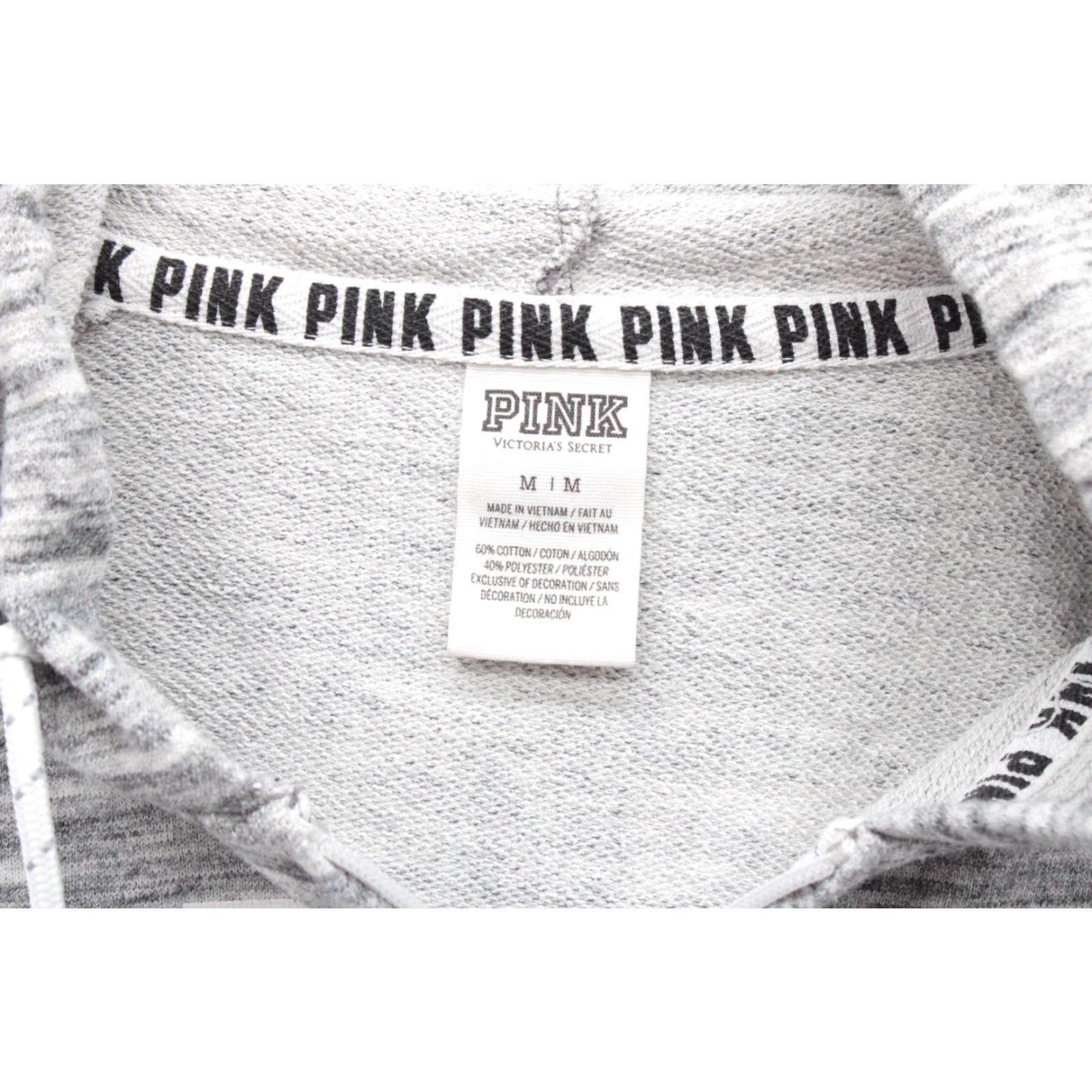 Victoria's Secret Victoria’s Secret PINK Hoodie Women's Medium Gray Black Activewear Athleisure Logo Zip Full Zip Casual Ready-to-Wear Mens? Ladies? Size M / US 6-8 / IT 42-44 - 4 Thumbnail