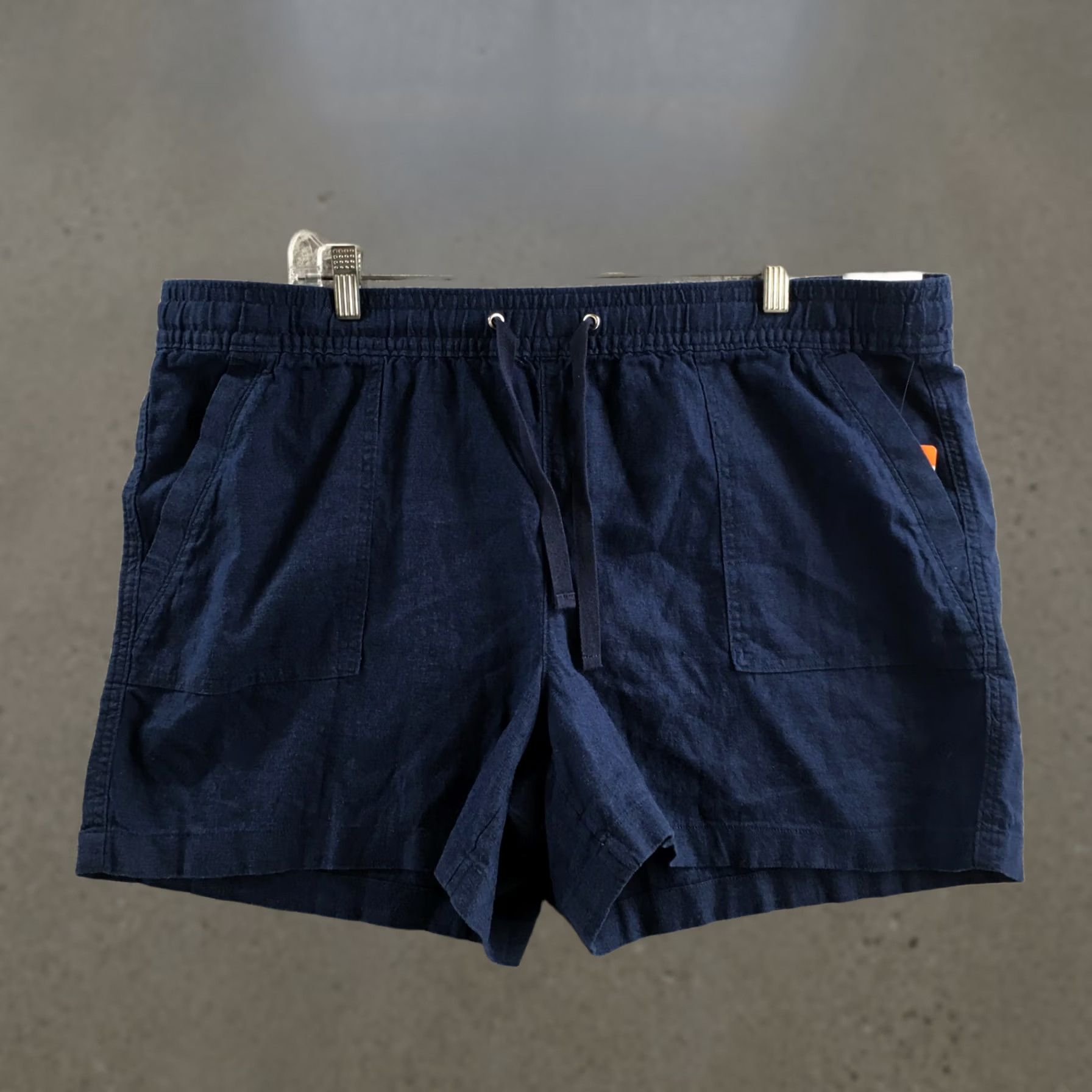 Nautica Nautica Shorts Womens 2XL Blue Summer Linen Blend Drawstring Waist Pockets NWT Size 40" / US 18 - 1 Thumbnail