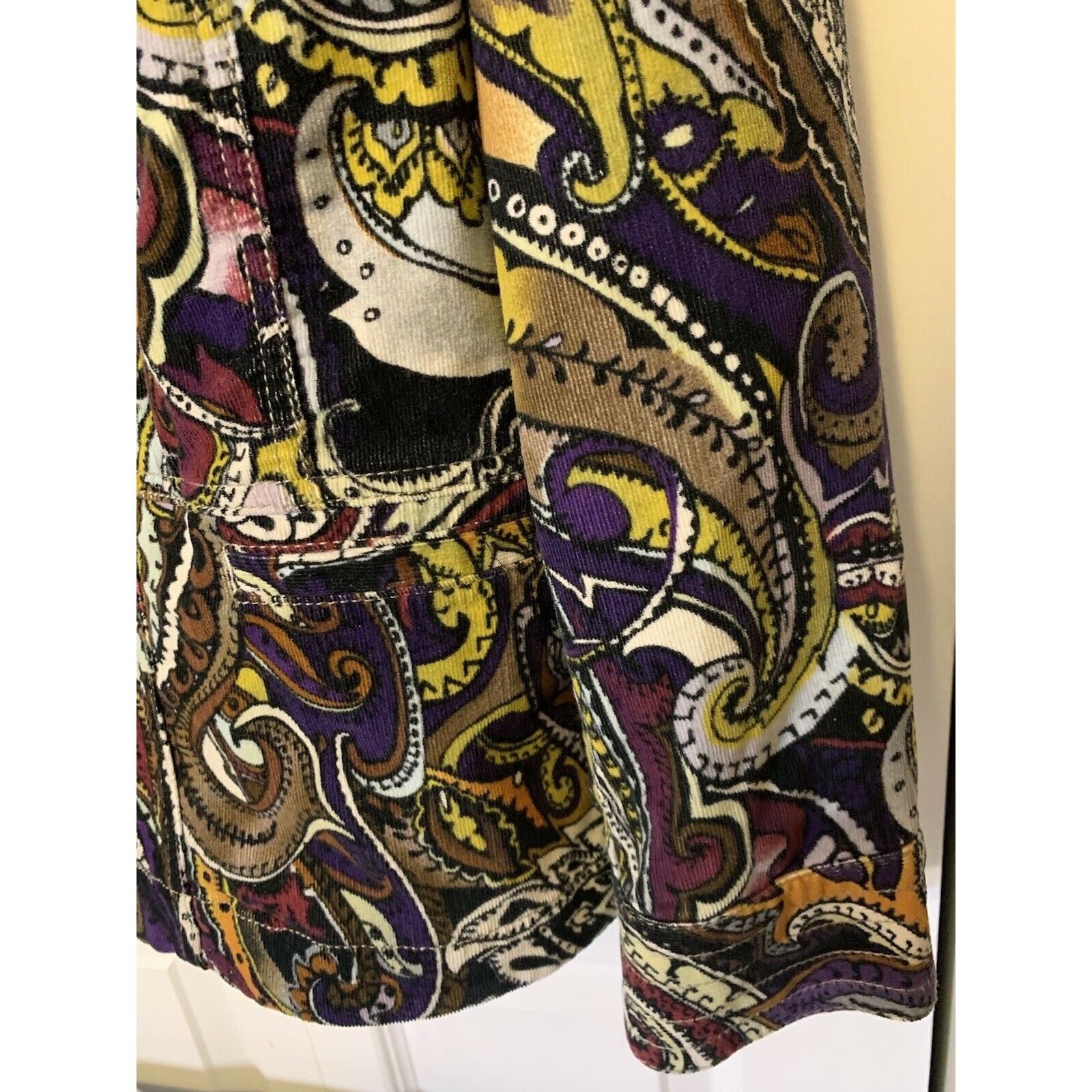 Chicos Chico's Women’s Sz S Size 3 Purple Green Paisley Full Zip Ja Size S / US 4 / IT 40 - 6 Thumbnail
