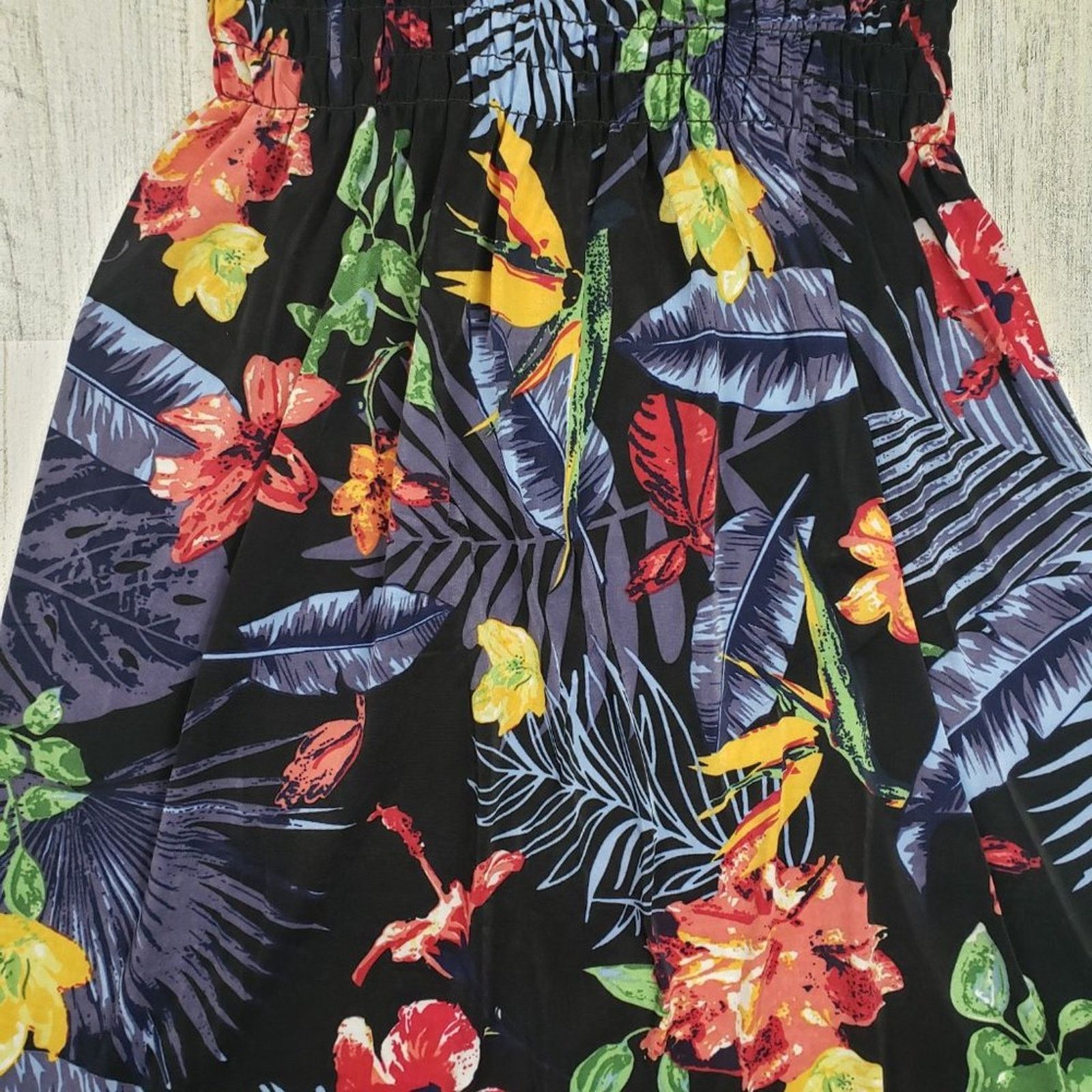 Other Ace Fashions Black Tropical Floral Smocked Sundress Small Size S / US 4 / IT 40 - 9 Thumbnail