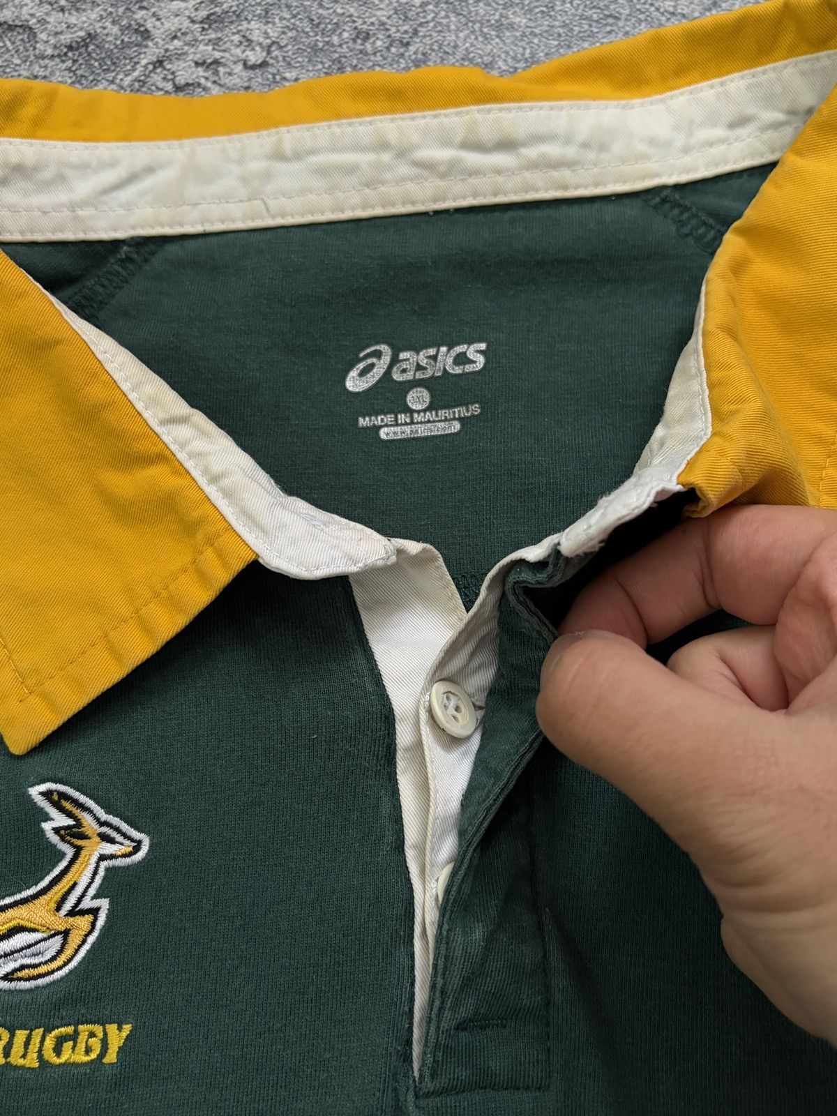 Asics ASICS Springboks South Africa Rugby Polo Shirt Green 3XL Vtg Size US XXL / EU 58 / 5 - 5 Thumbnail