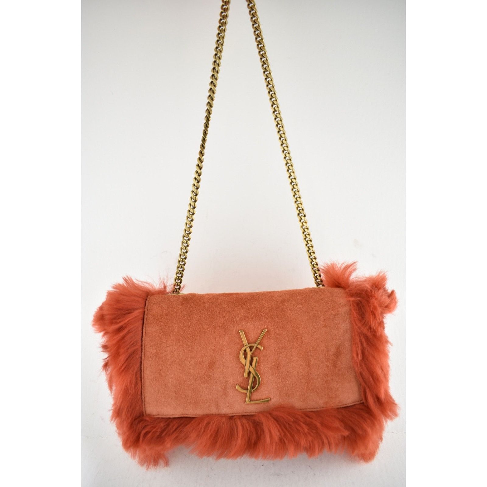 Yves Saint Laurent Saint Laurent Small Kate YSL Red Reversible Faux Fur Bag Size ONE SIZE - 8 Thumbnail