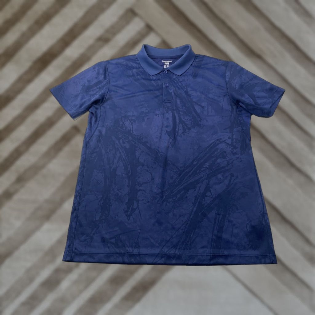 Uniqlo Uniqlo Polo Shirt Mens Size Large Blue Meguru Yamaguchi Abstract Splatter Print Size US L / EU 52-54 / 3 - 1 Thumbnail