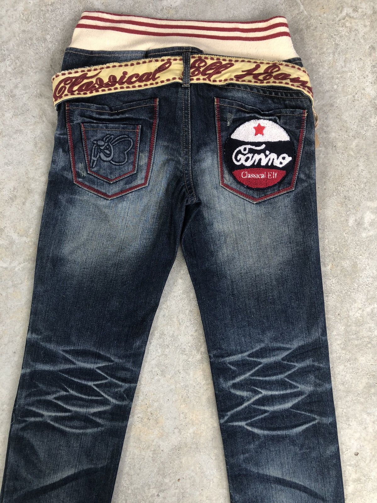 Japanese Brand Japanese Classical elf Distressed Jeans Embroidered Size US 31 - 7 Thumbnail