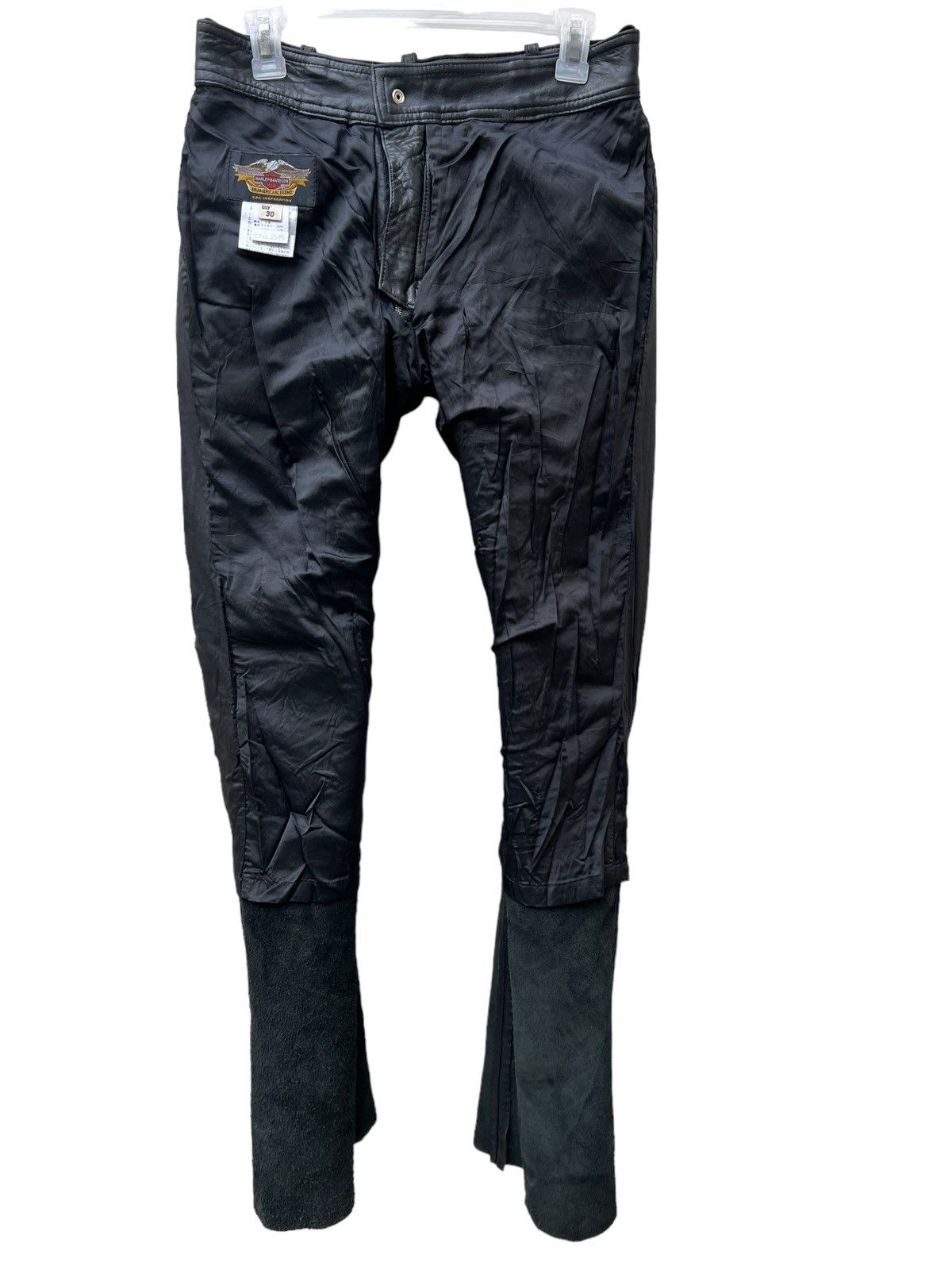 Harley Davidson × Leather × Vintage Vintage Harley Davidson Black Cowhide Bootcut Leather Pant Size US 29 - 21 Thumbnail