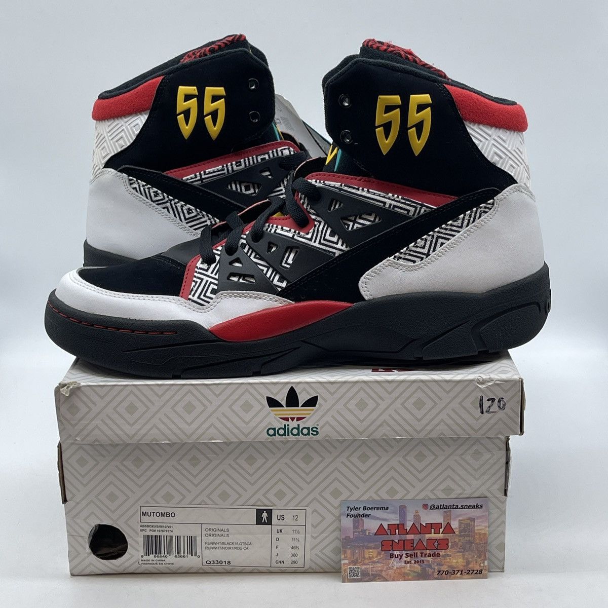 Adidas Mutombo white black red Size US 12 / EU 45 - 1 Thumbnail