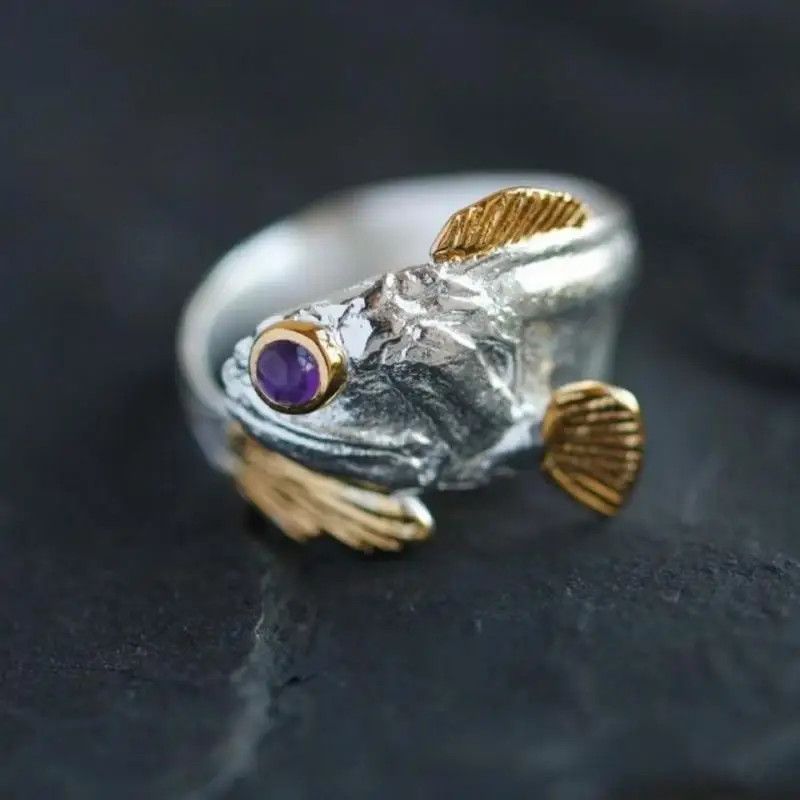 Other Lucky Purple Eye Fish Ring Size ONE SIZE - 2 Thumbnail