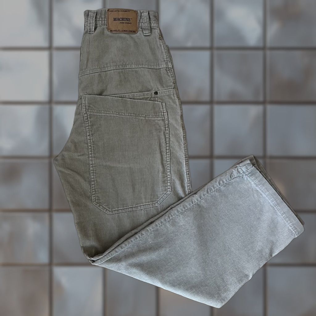 Toy Machine VINTAGE Machine Jeans CO Corduory Pants 31 Beige Baggy Wide Leg Y2K Streetwear Size US 31 - 1 Thumbnail