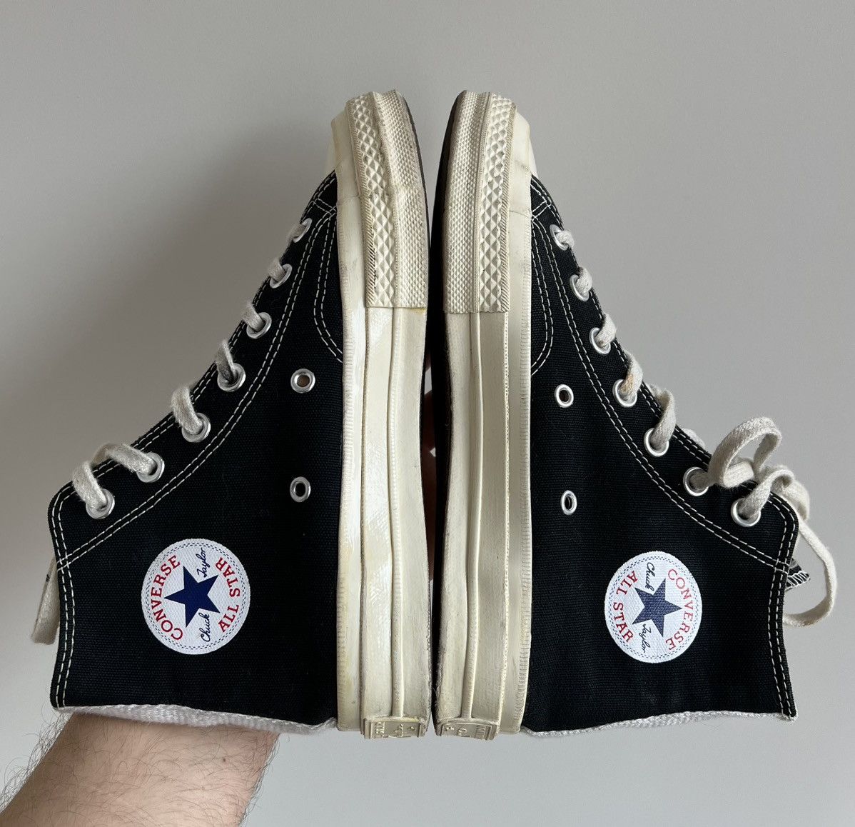 Comme des Garcons × Converse Converse x CDG Play Comme Des Garçons Black High Sneakers Size US 6 / IT 36 - 4 Thumbnail