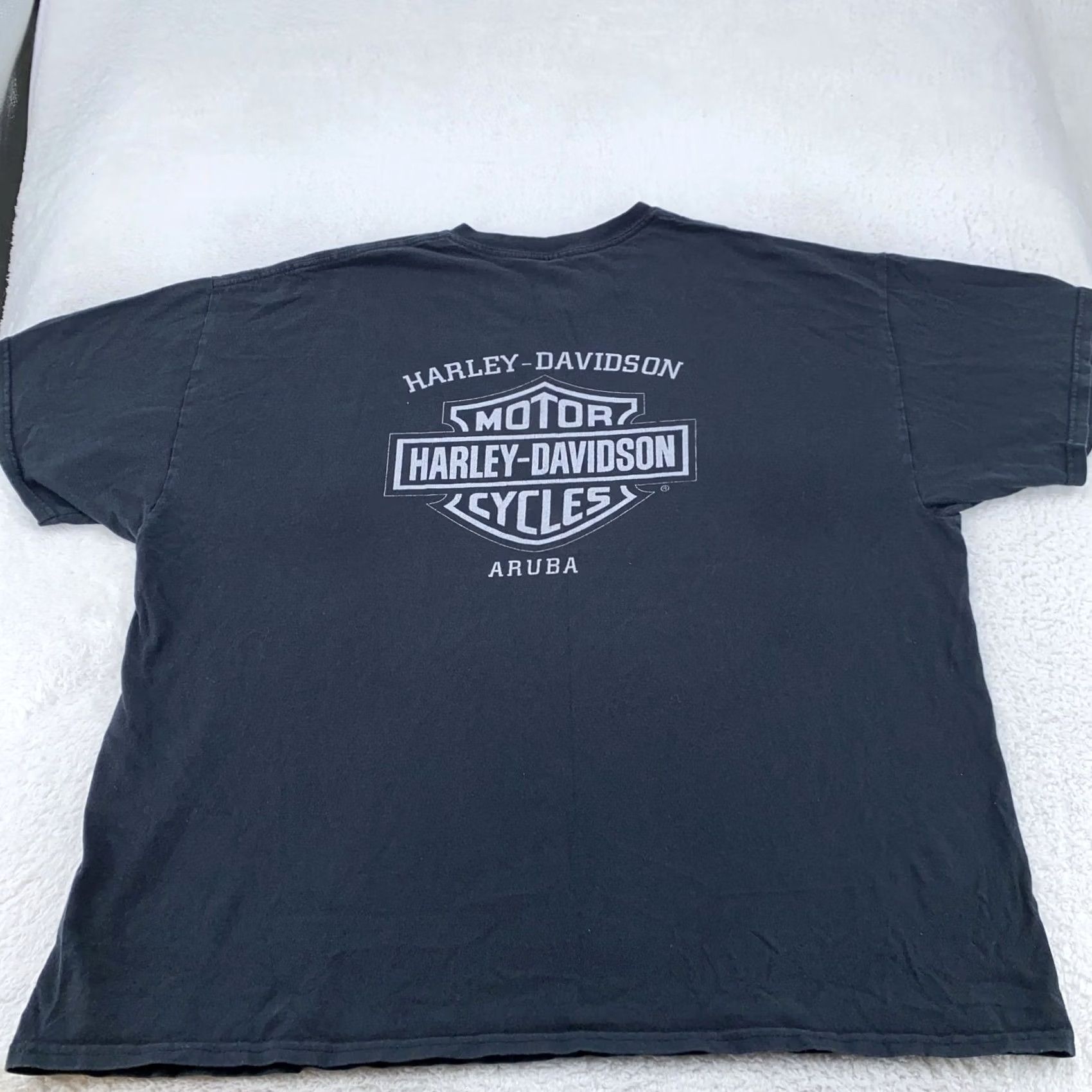 Harley Davidson Harley-Davidson Shirt Mens 2XL Black Aruba Bar & Shield Graphic Print Crew Neck Short Sleeve T-Shirt Classic Motorcycle Tee Size US XXL / EU 58 / 5 - 4 Thumbnail