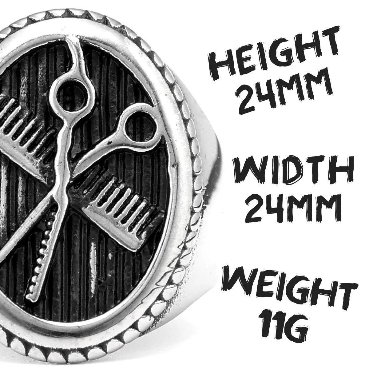 Jewelry Barber Shop Ring Streetwear Jewelry Fashion Gift Size ONE SIZE - 4 Thumbnail